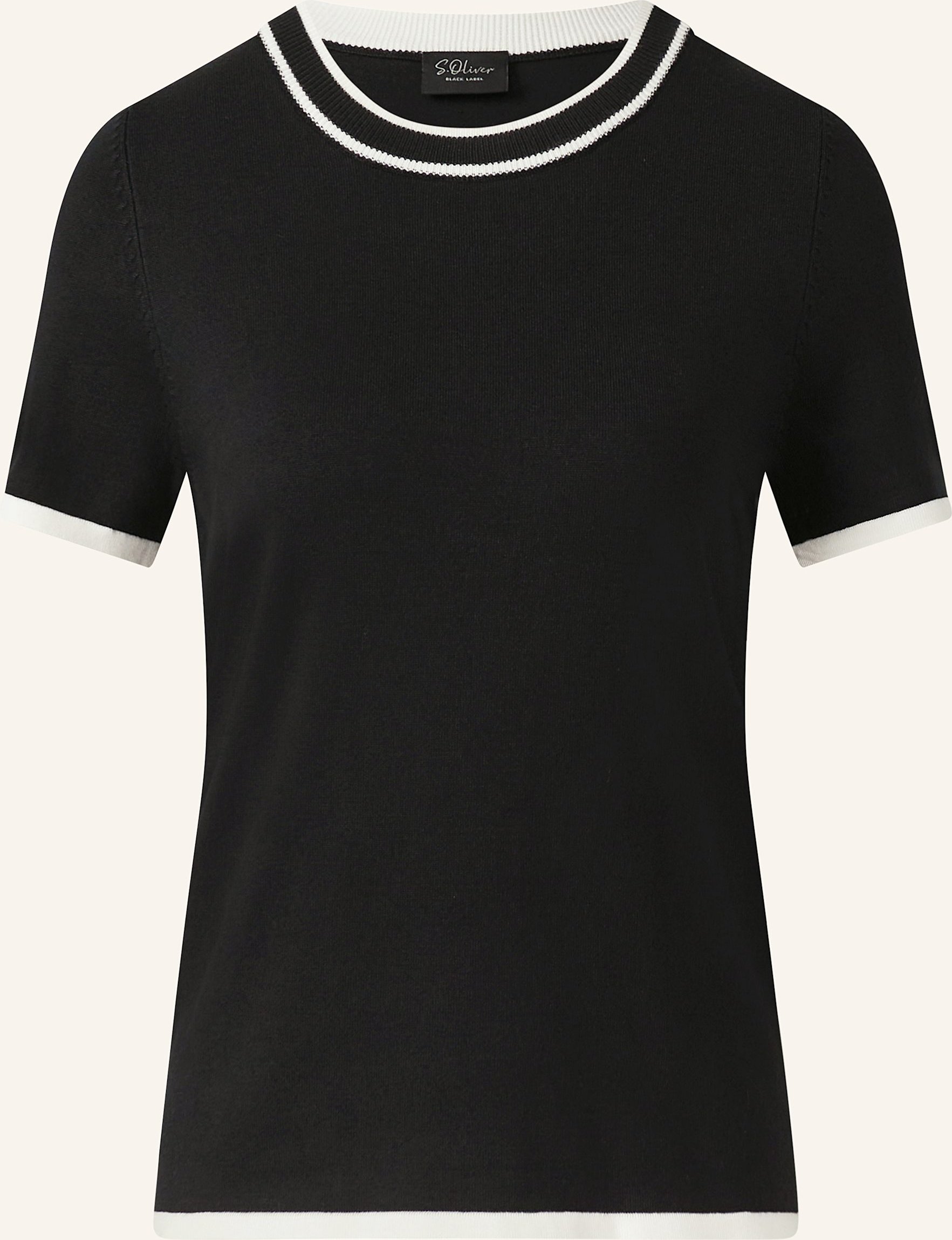 S.Oliver Black Label Strickshirt schwarz