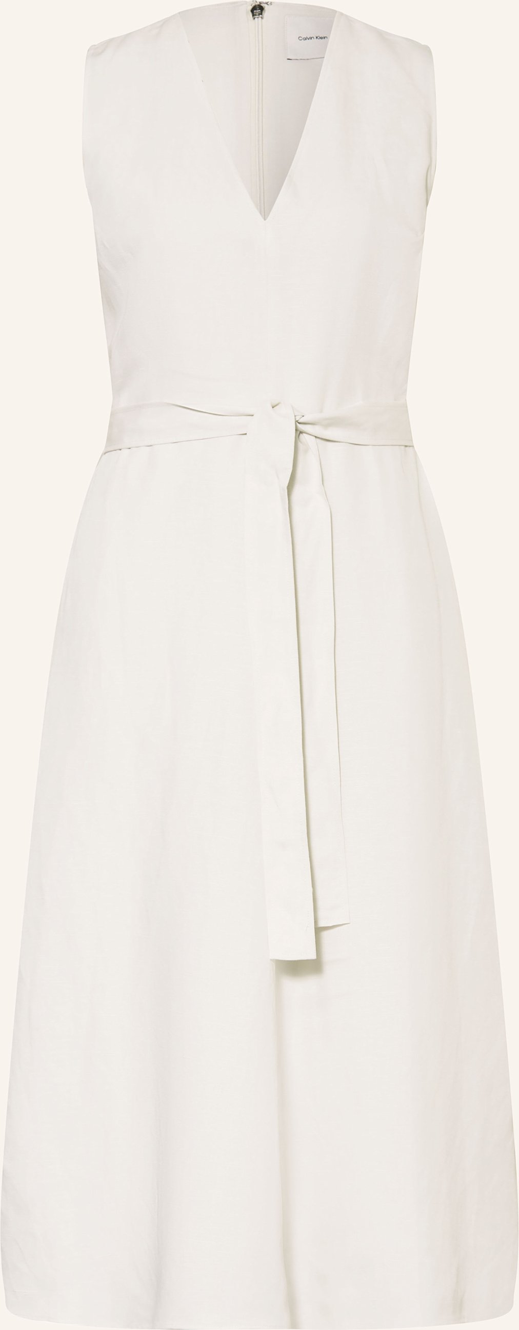 Calvin Klein Kleid Mit Leinen weiss