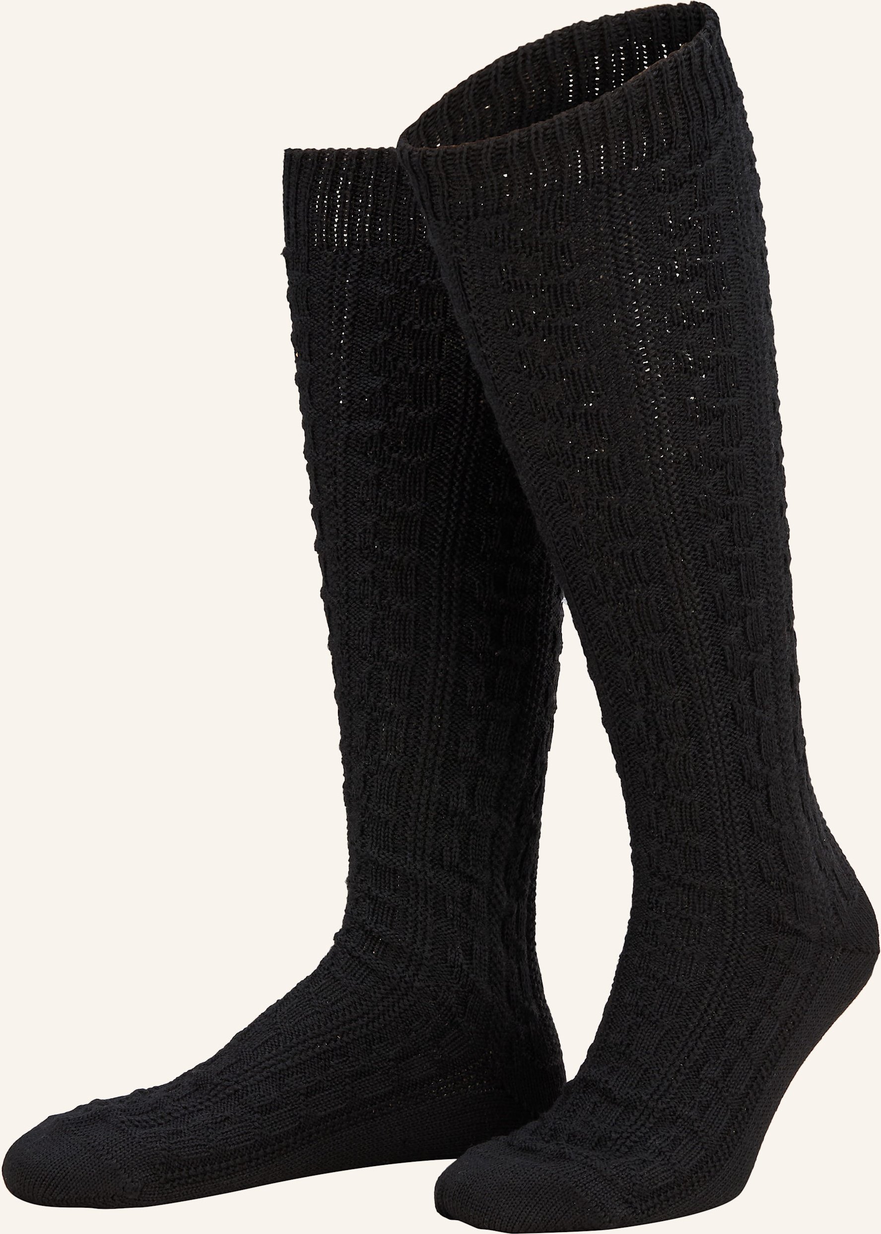 Lusana Trachten-Kniestrümpfe schwarz