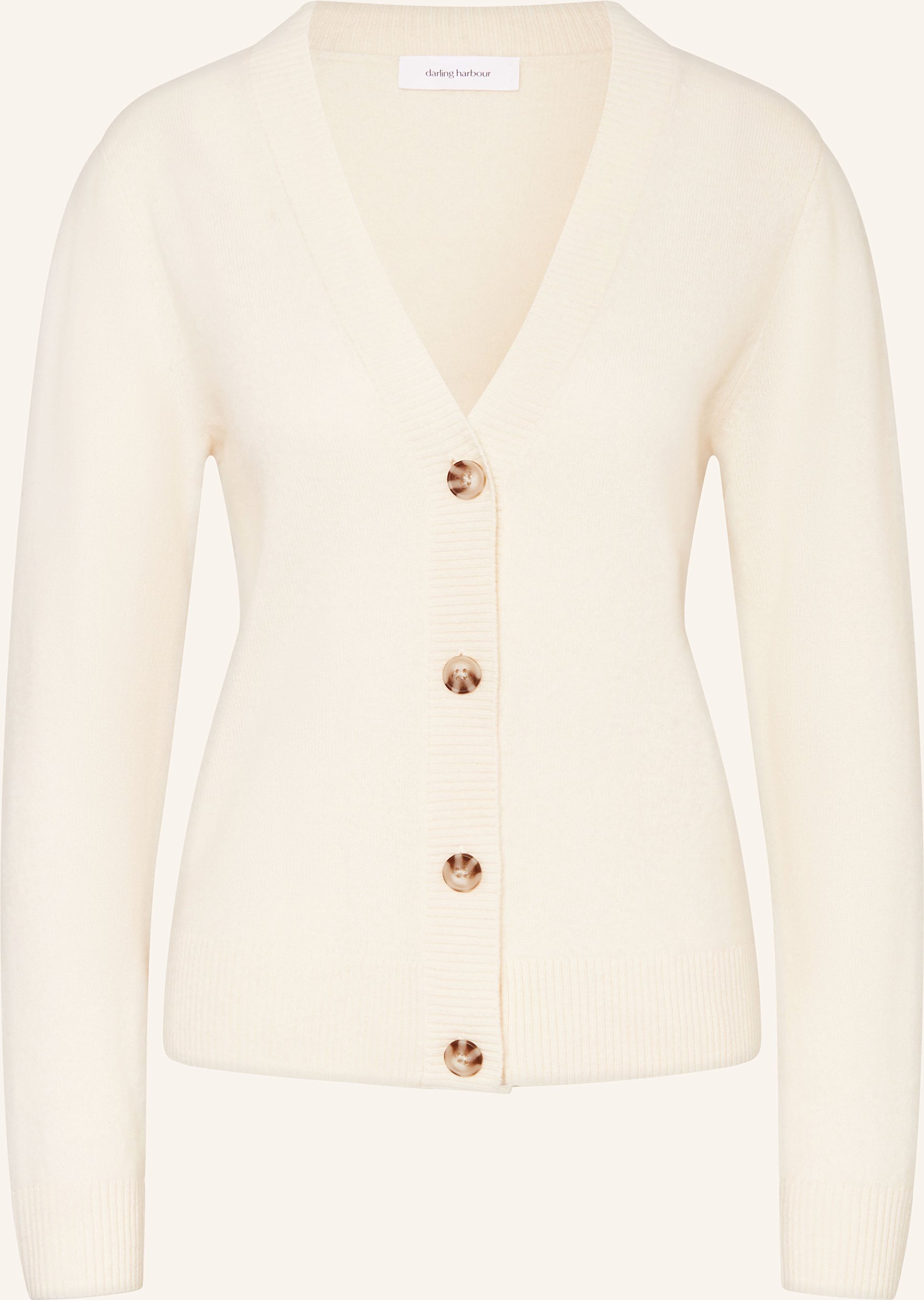 Darling Harbour Strickjacke Aus Cashmere weiss