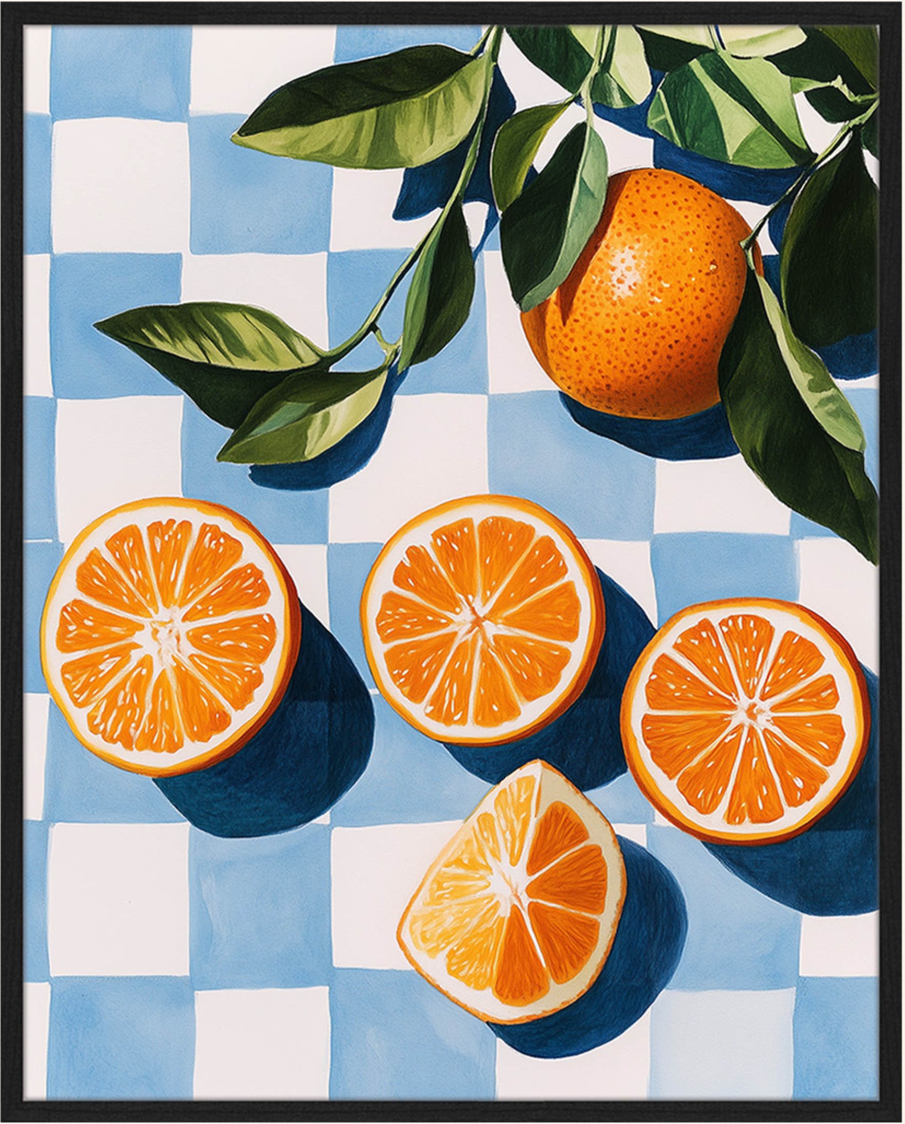 Liv Corday Wandbild Orangen Mit Rahmen schwarz