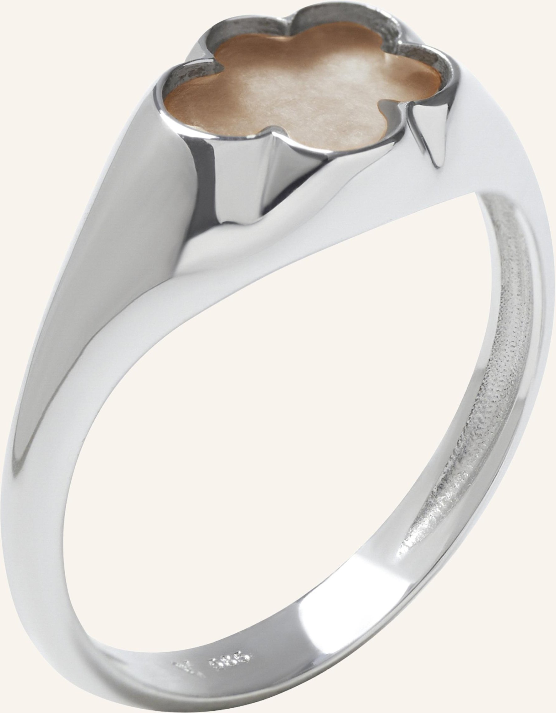 Vieri Ring Wolke Flach Rauchquarz silber