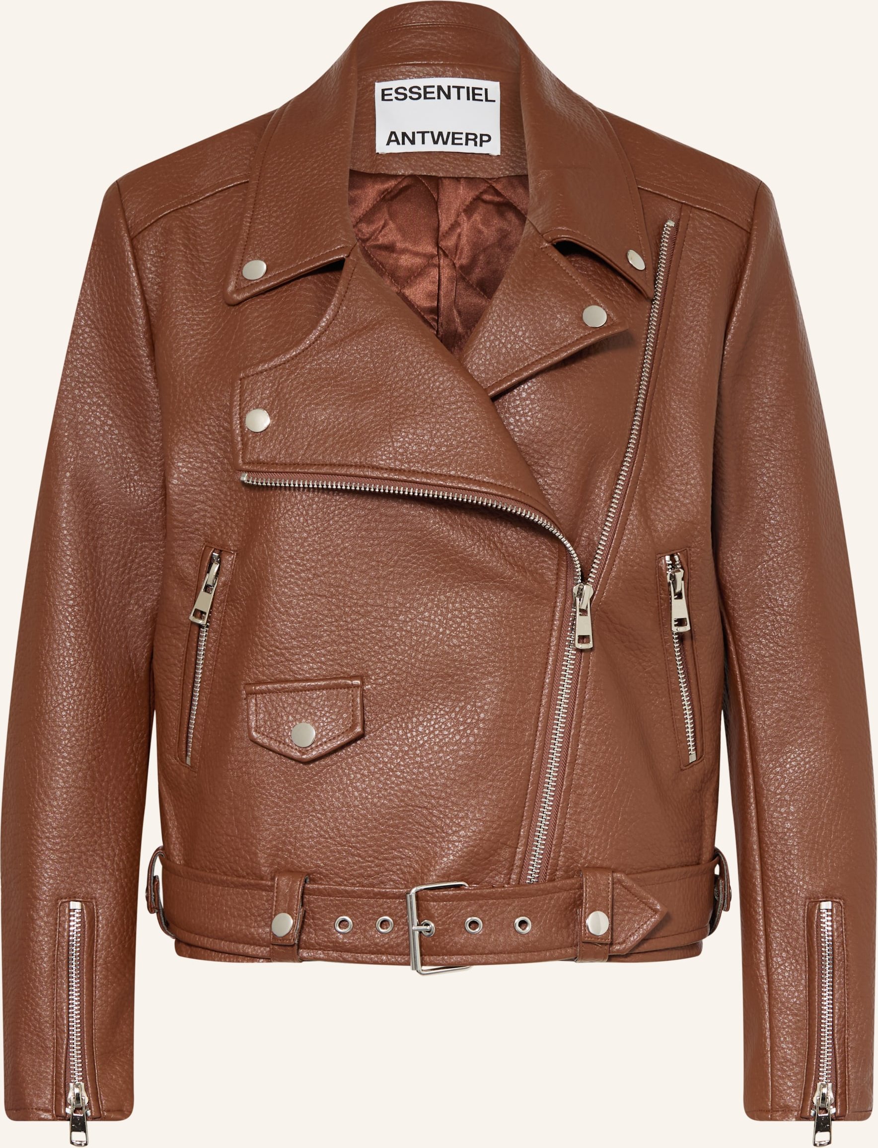 Essentiel Antwerp Bikerjacke Jup In Lederoptik braun