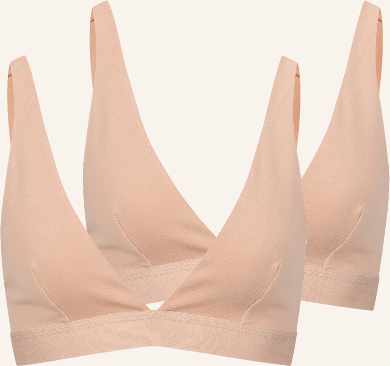 Erlich Textil Erlich Textil 2 Pack Seamless Plunge Bh Casual Cotton Plunge Bh Im 2er Pack braun