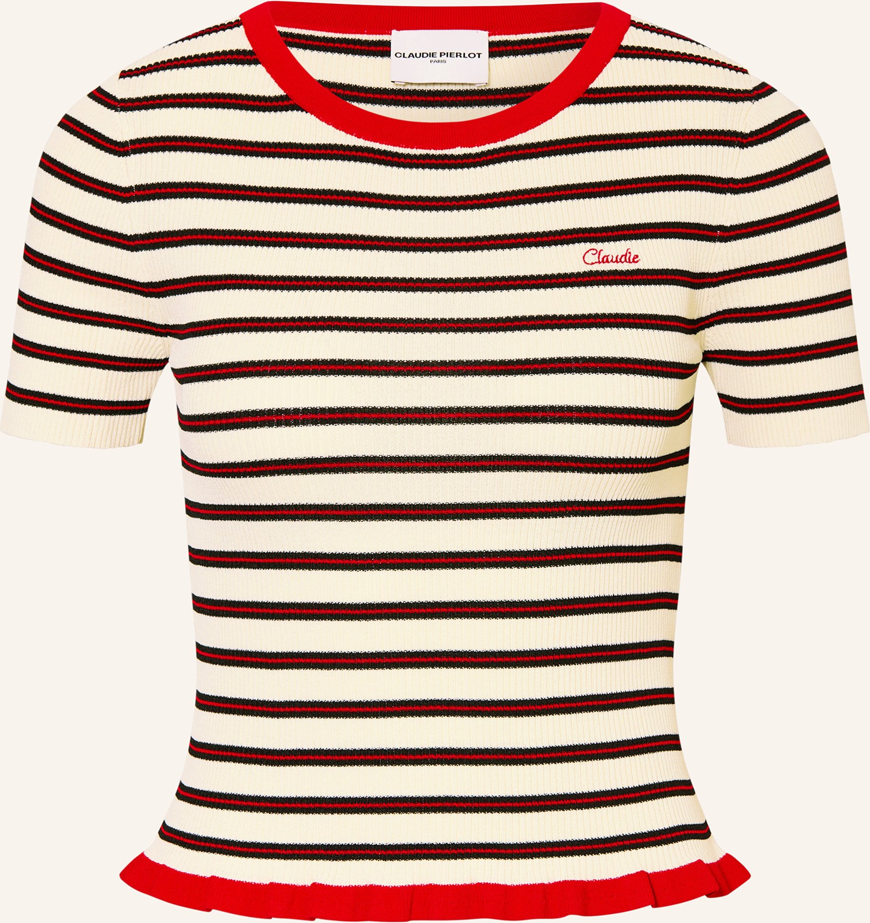 Thumbnail - Claudie Pierlot Strickshirt Monicool beige