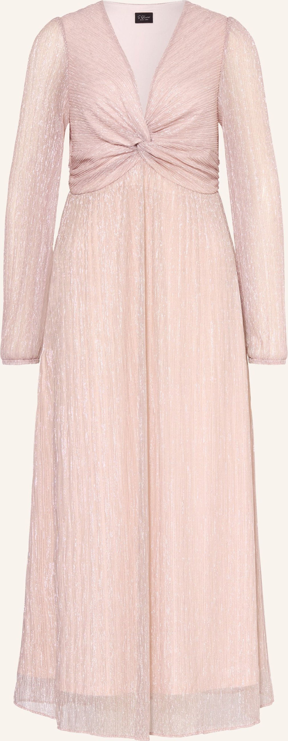 S.Oliver Black Label Plisseekleid Mit Glitzergarn rosa