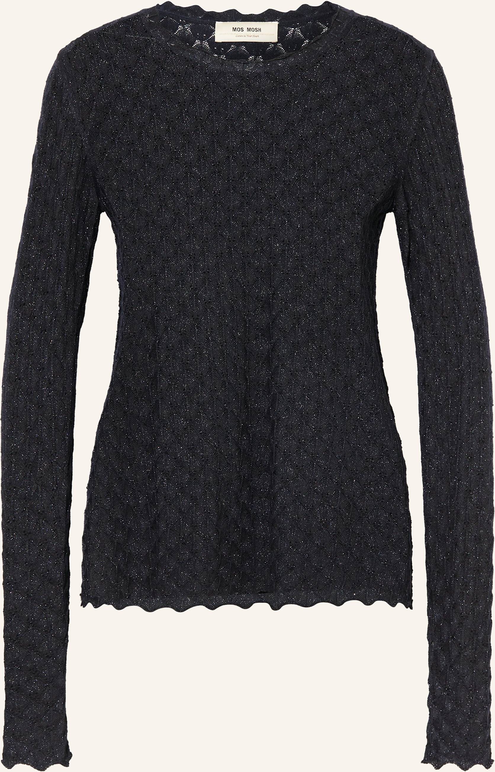 Mos Mosh Pullover Mmthaz Relena Mit Glitzergarn blau