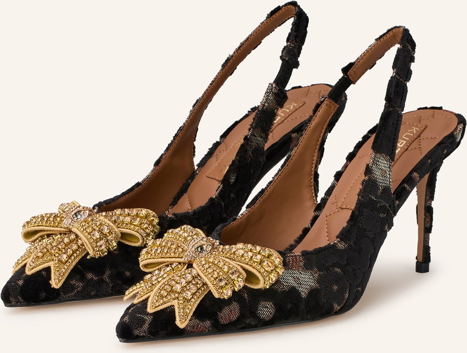 Kurt Geiger Slingpumps Belgravia Aus Samt Mit Schmucksteinen braun