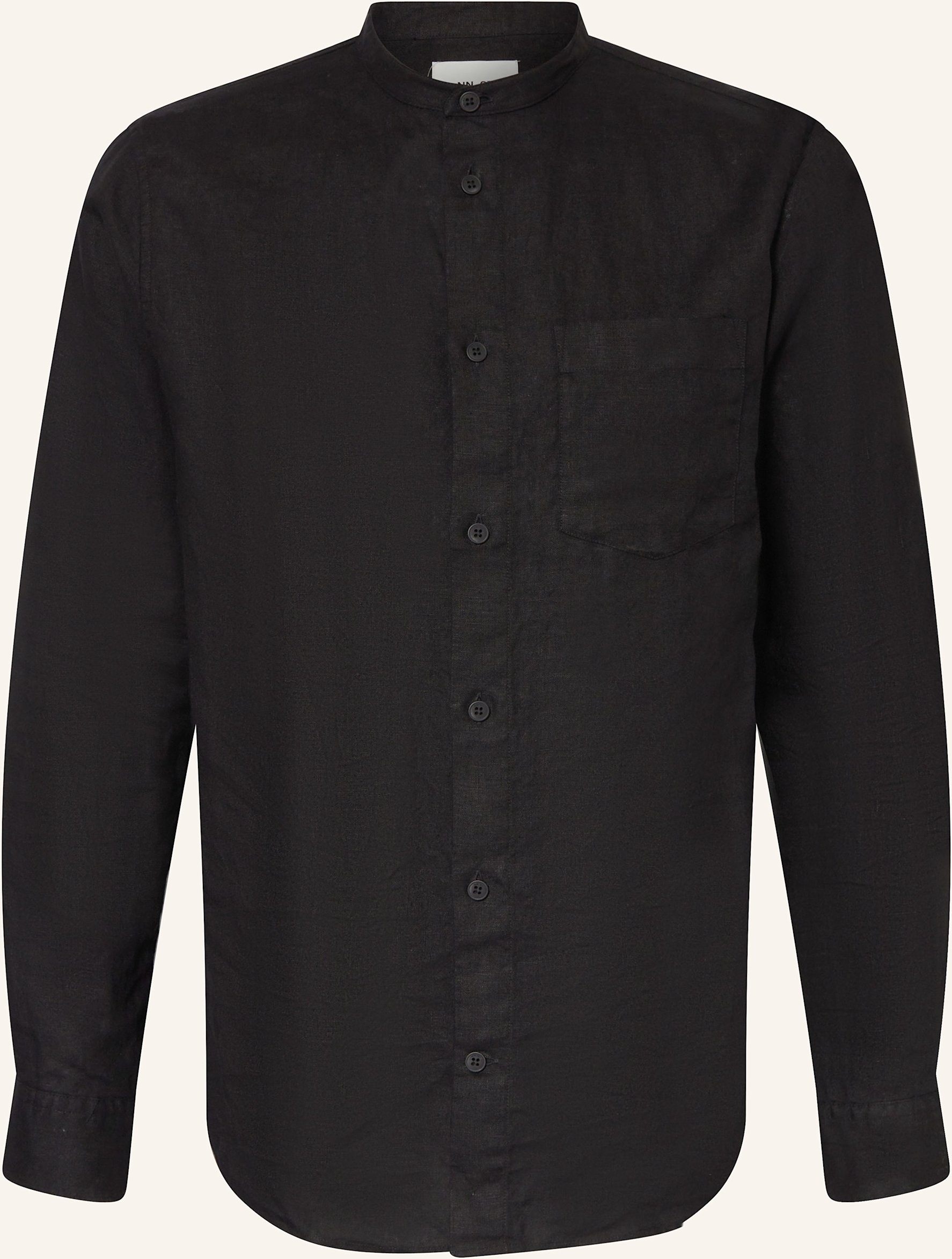 Thumbnail - Nn.07 Leinenhemd Miles Regular Fit schwarz