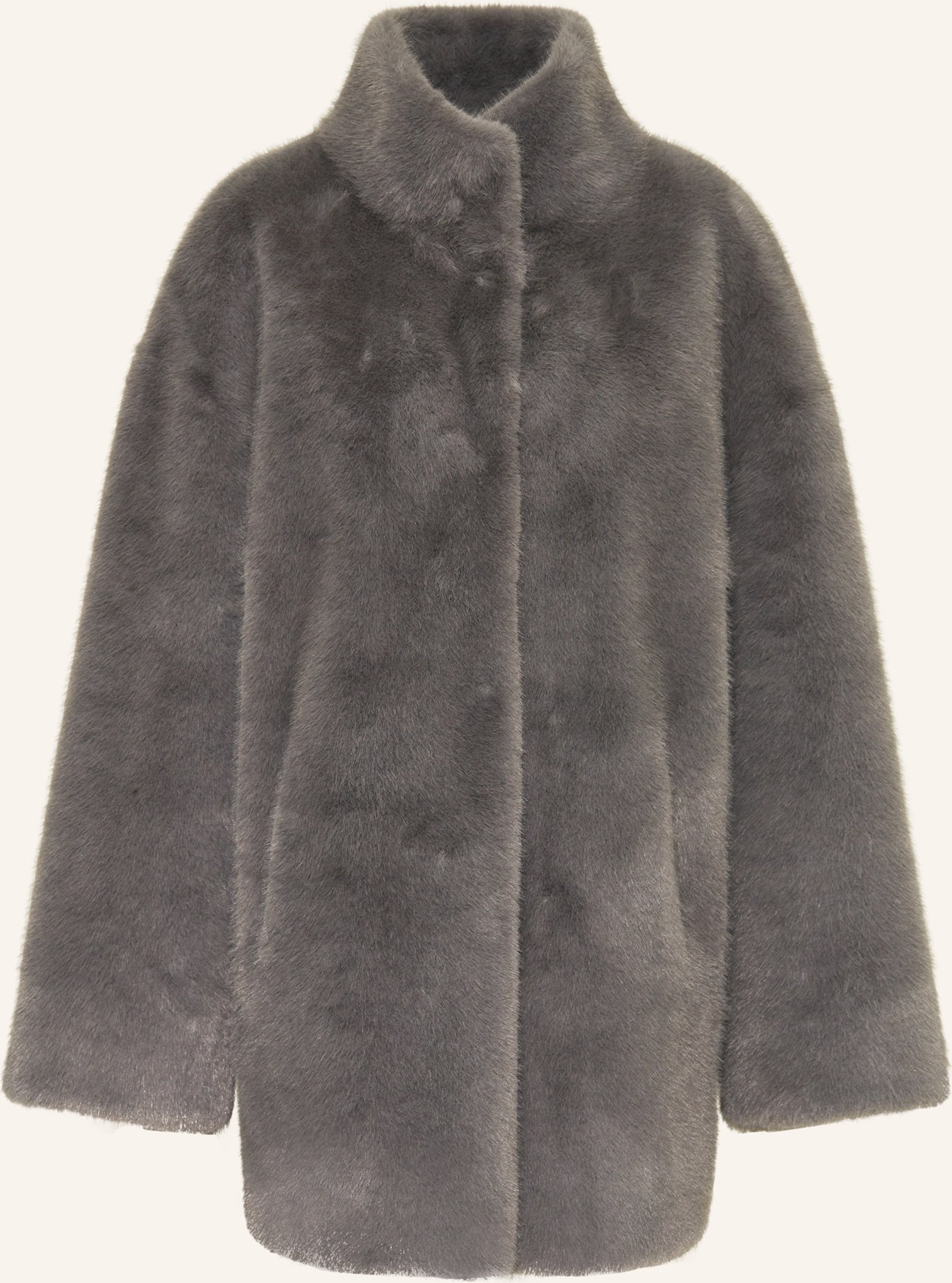 Juvia Kunstfell-Mantel Noa grau