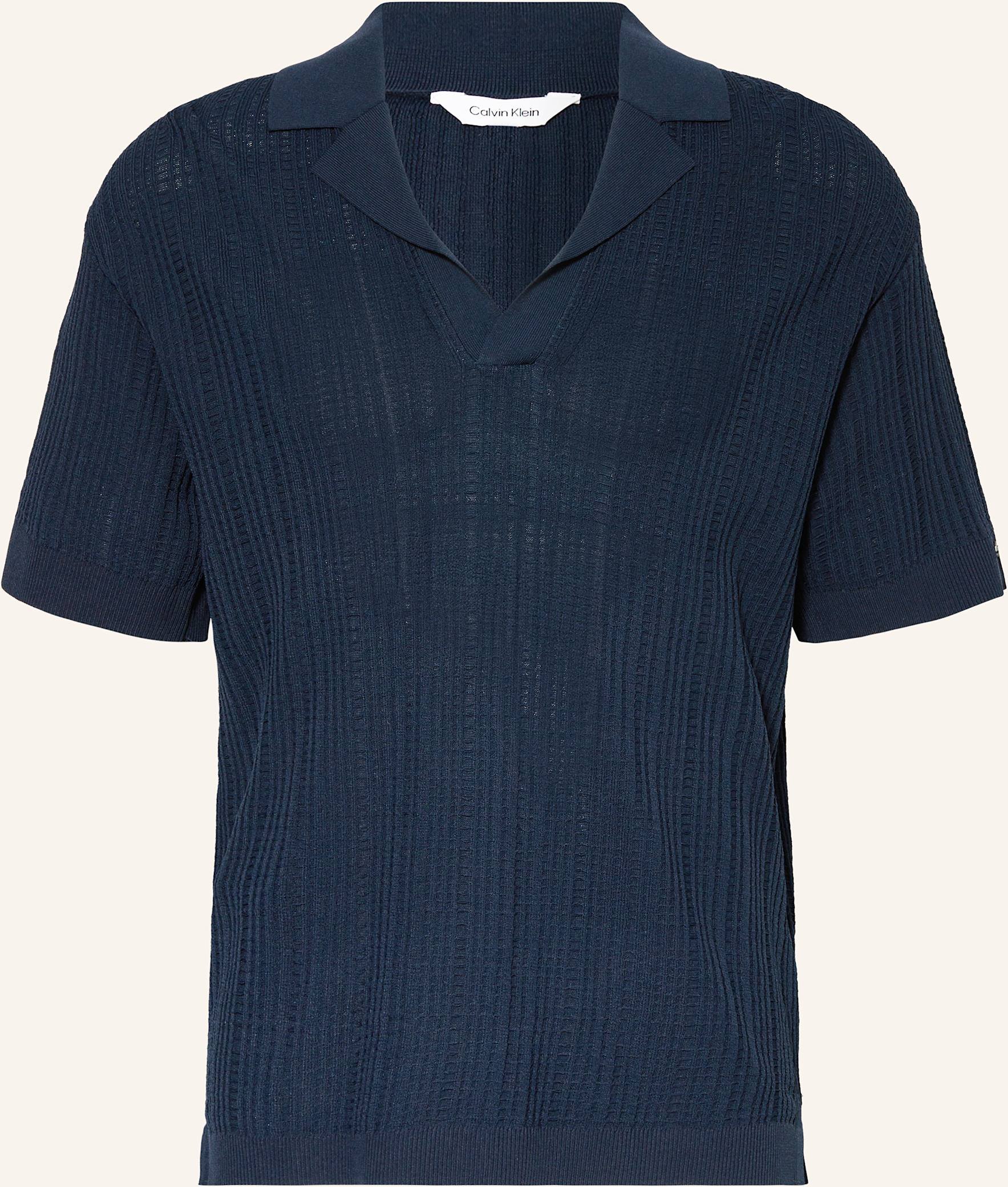 Calvin Klein Strick-Poloshirt blau