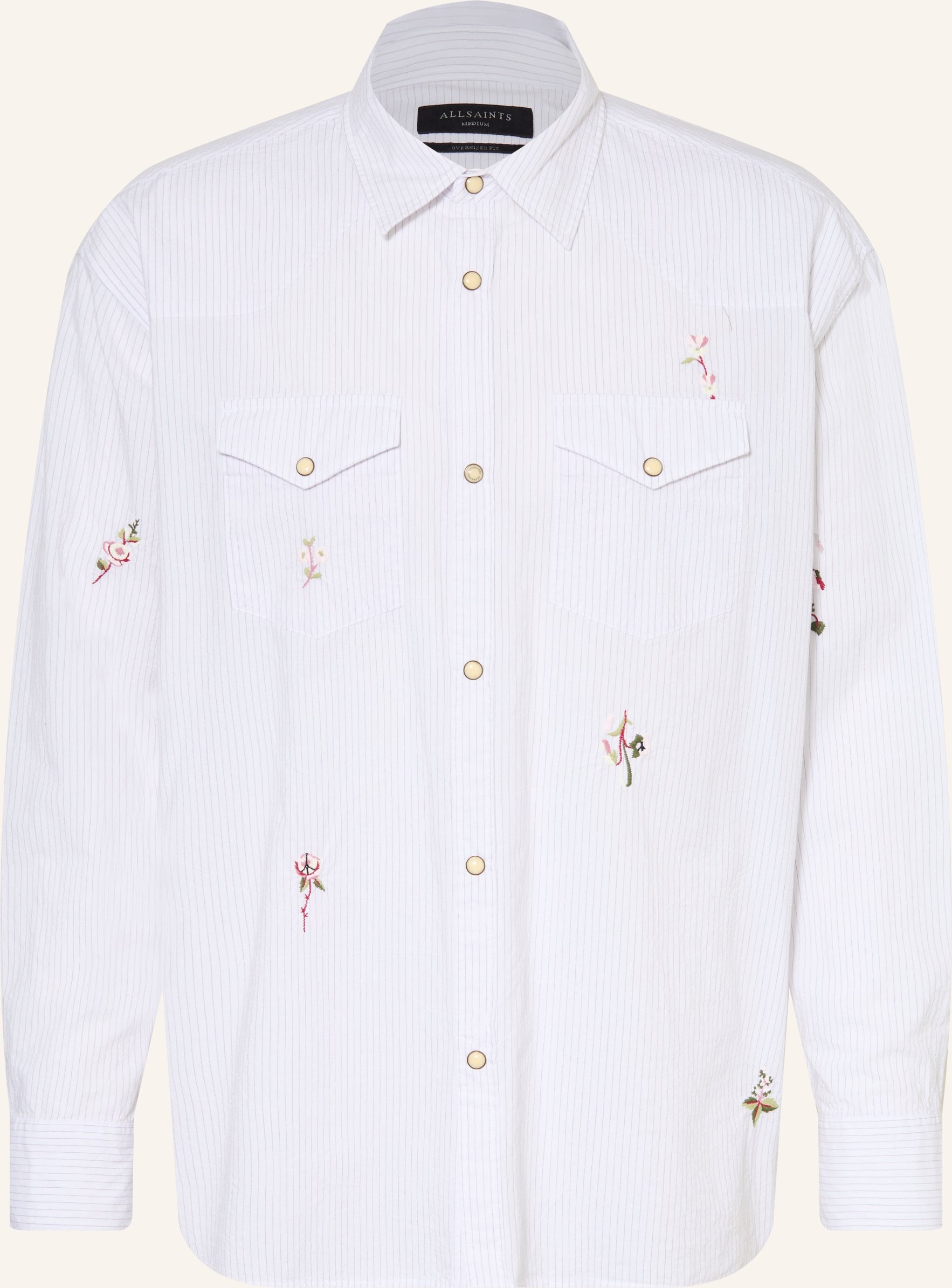 Allsaints Hemd Portman Oversized Fit weiss