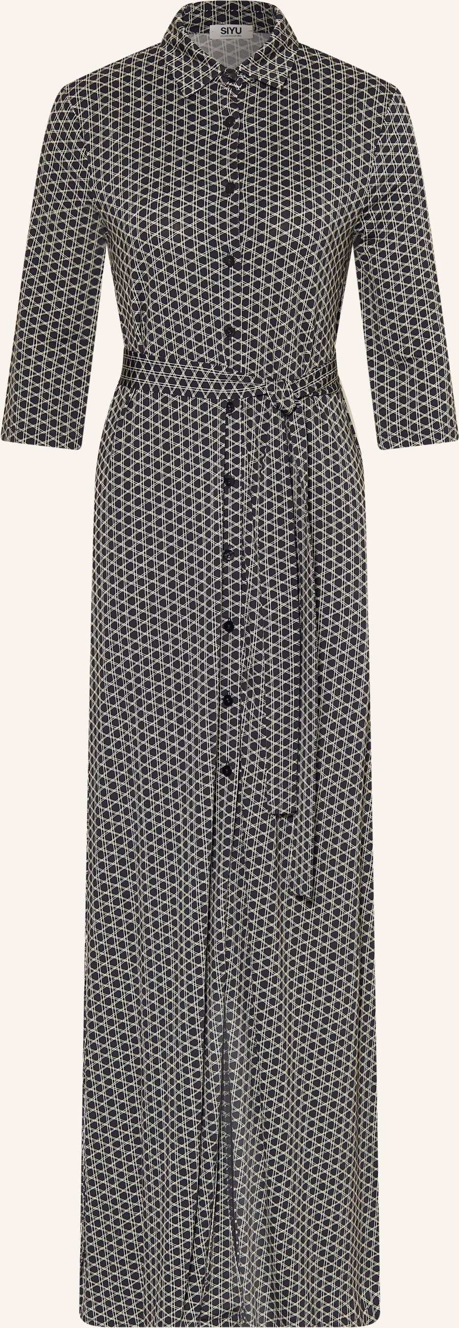 Siyu Hemdblusenkleid Mit 3/4-Arm schwarz