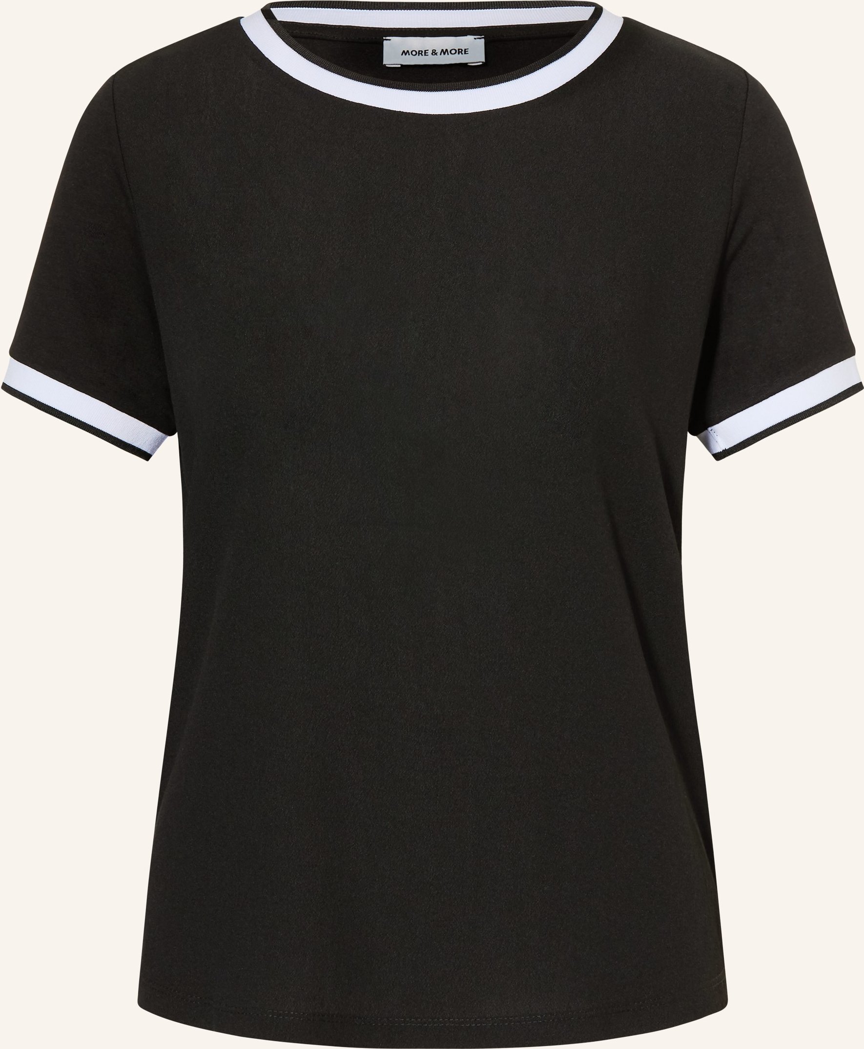 More & More T-Shirt Im Materialmix schwarz