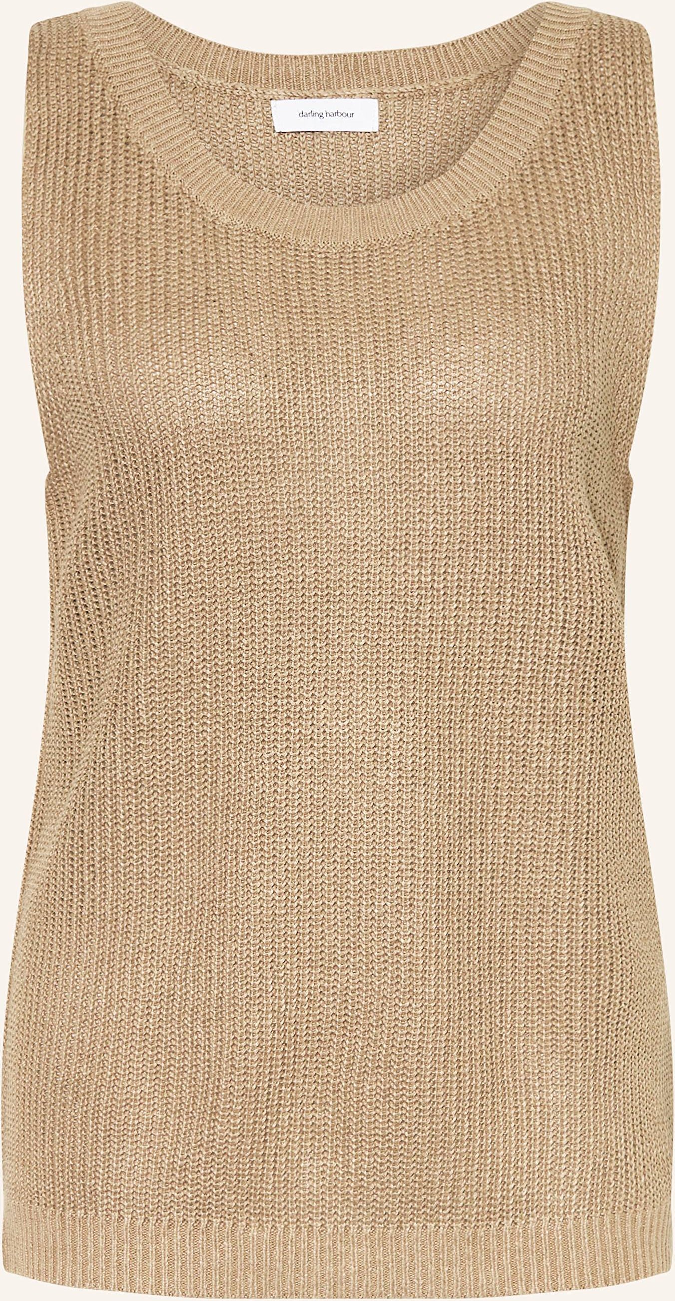Darling Harbour Stricktop Aus Leinen beige