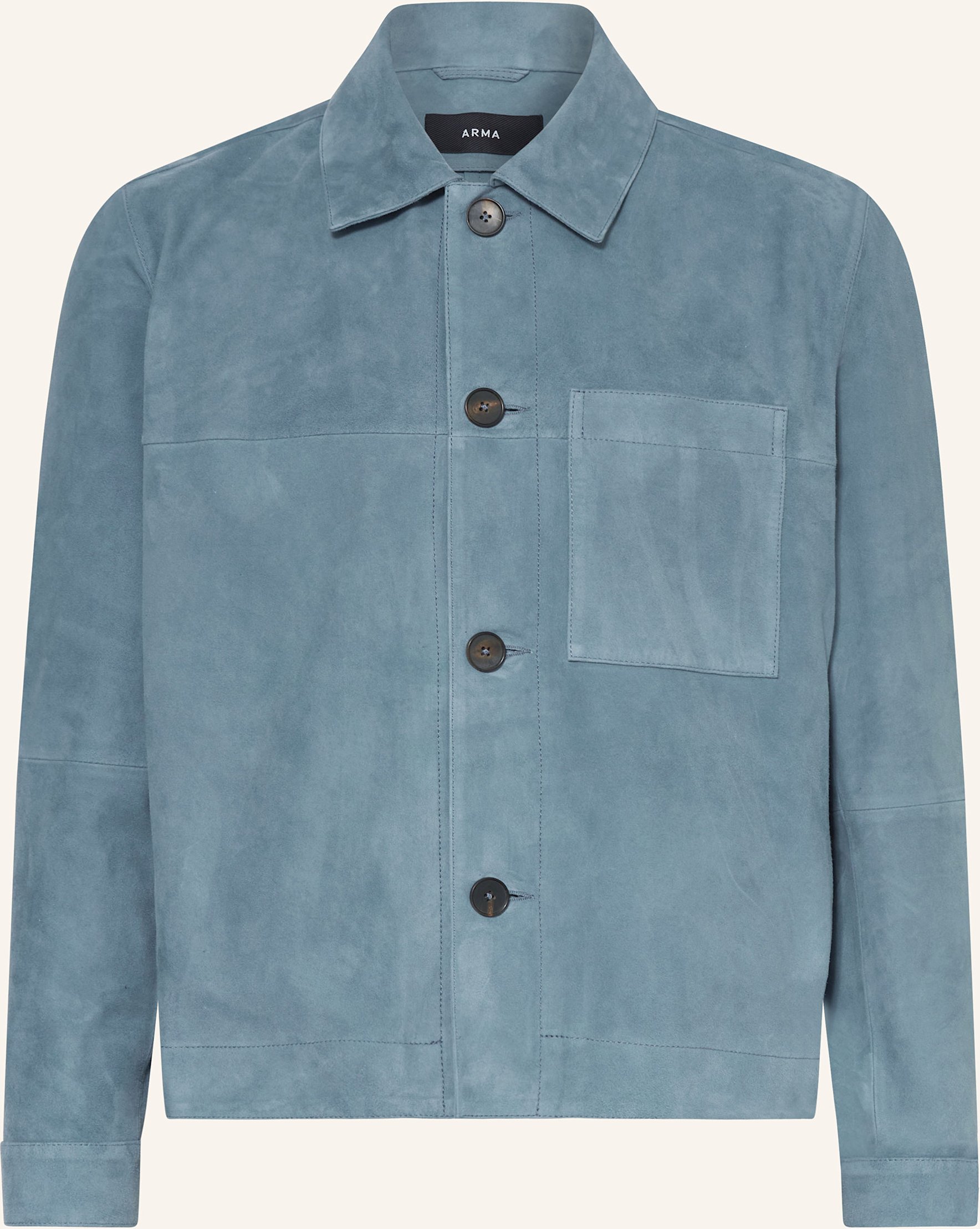 Arma Leder-Overjacket Peak blau