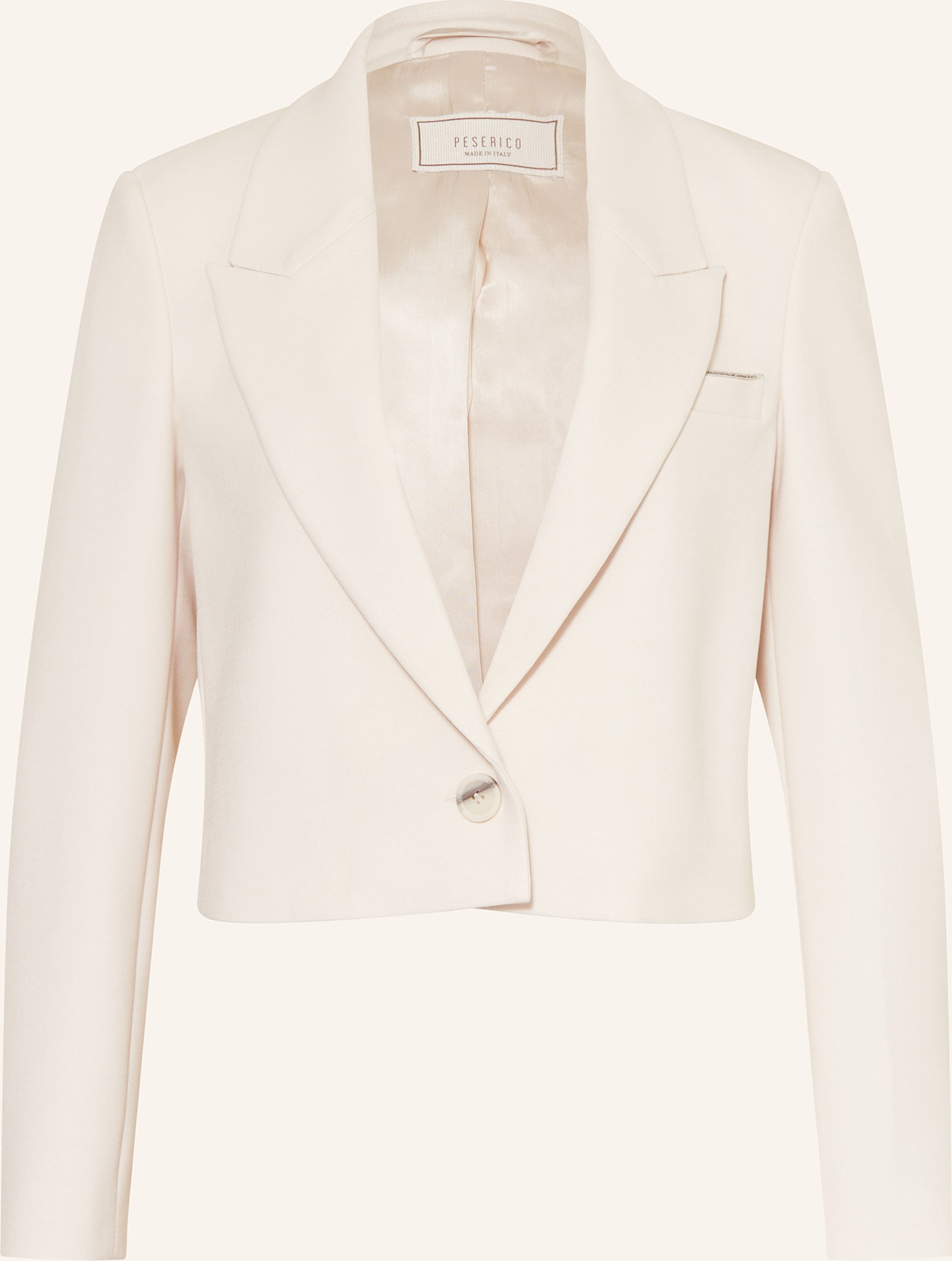 Thumbnail - Peserico Cropped-Blazer Mit Schmucksteinen beige