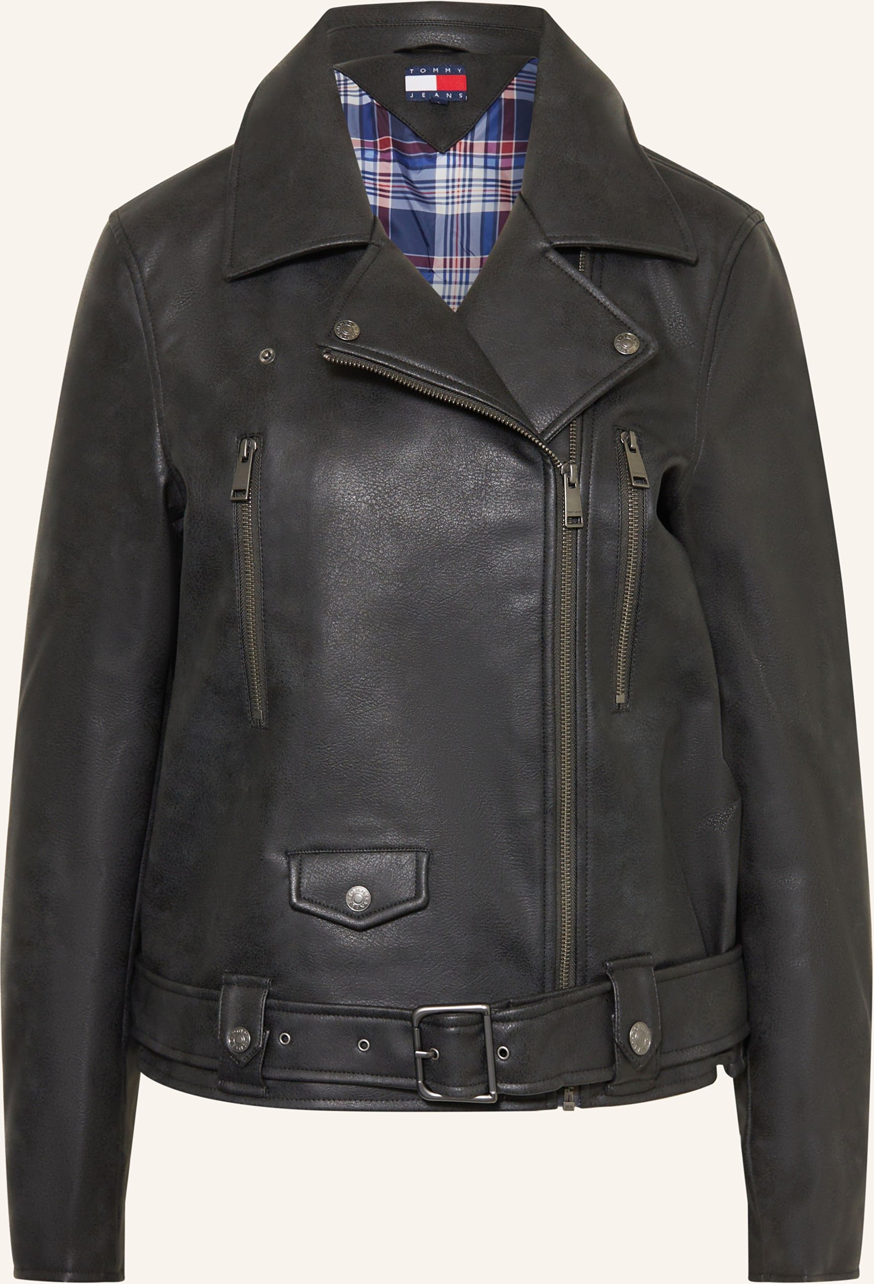 Tommy Jeans Bikerjacke In Lederoptik schwarz