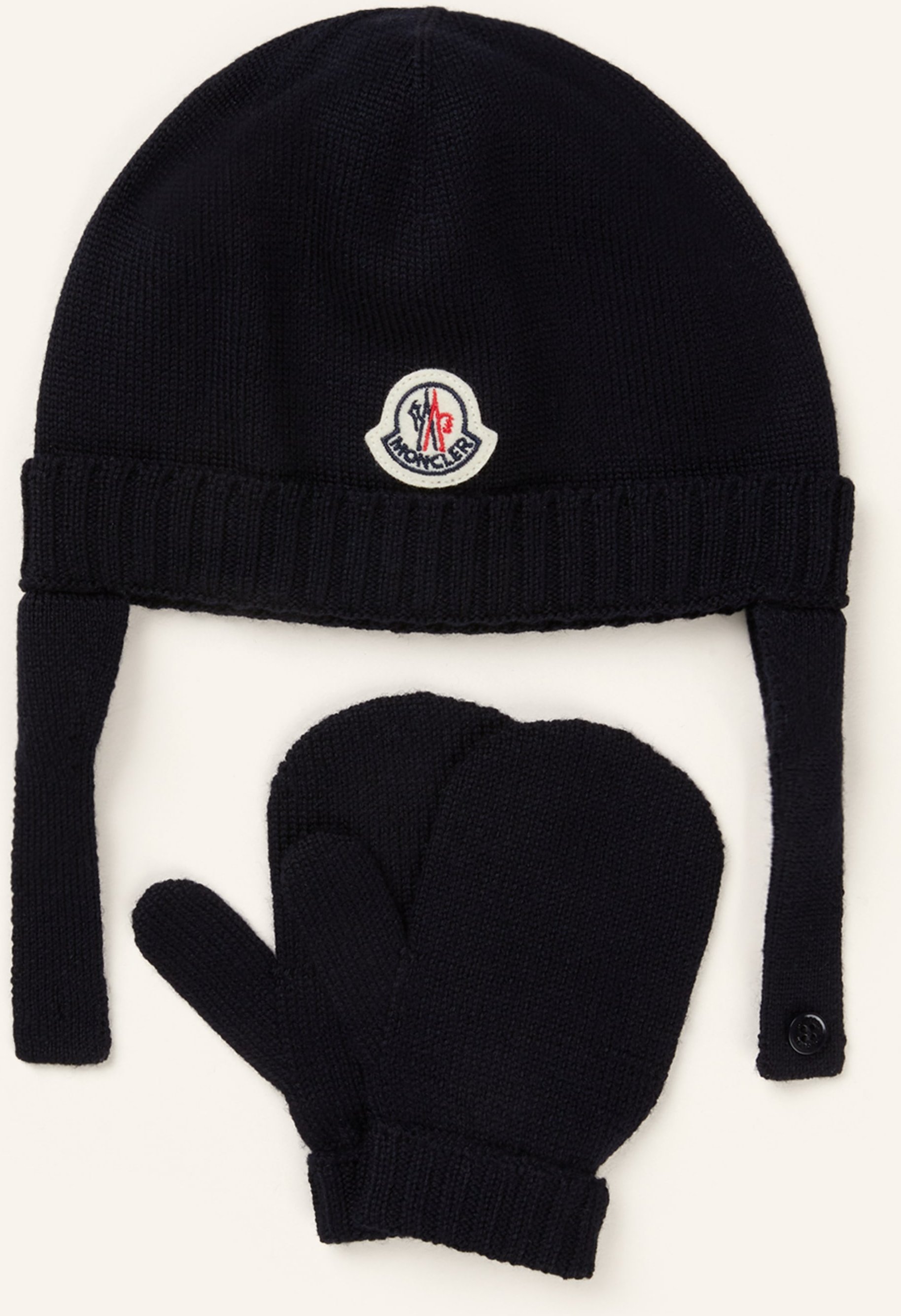 Thumbnail - Moncler Enfant Set: Handschuhe Und Mütze blau