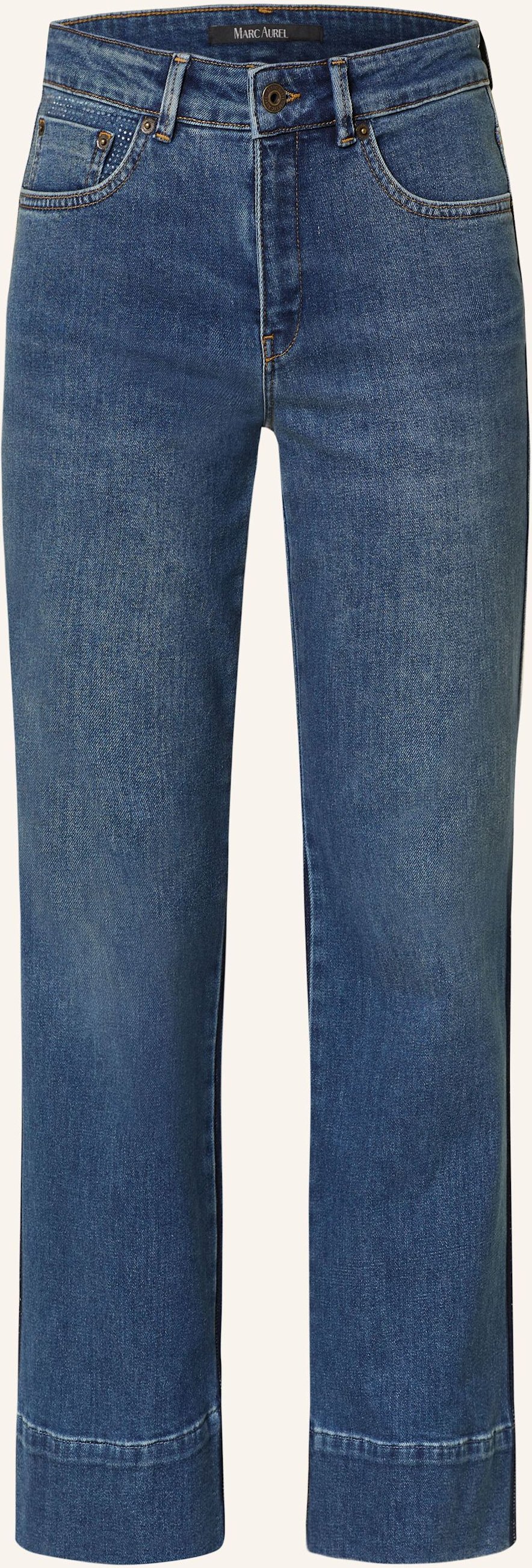 Marc Aurel Straight Jeans Mit Schmucksteinen blau