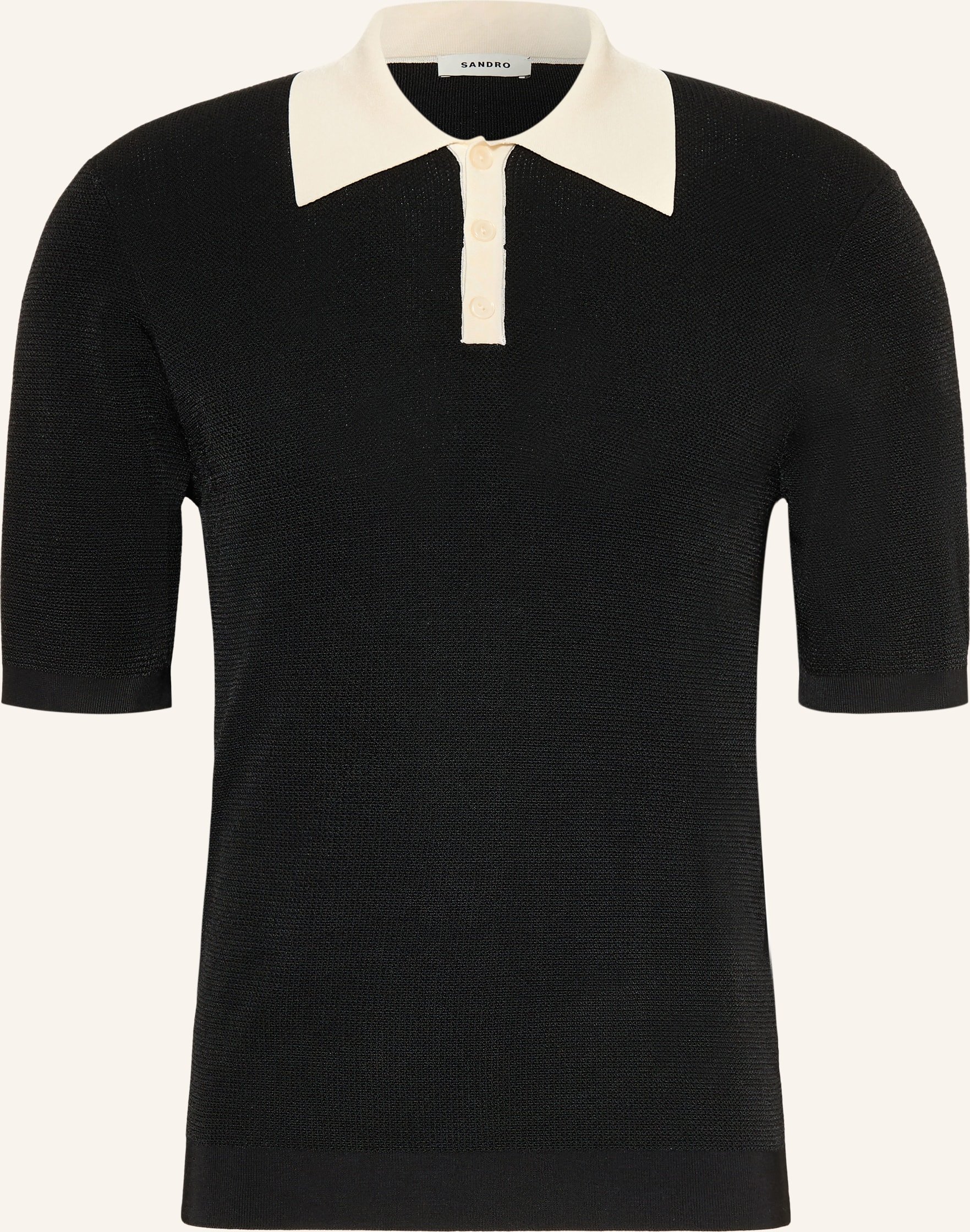 Sandro Strick-Poloshirt schwarz