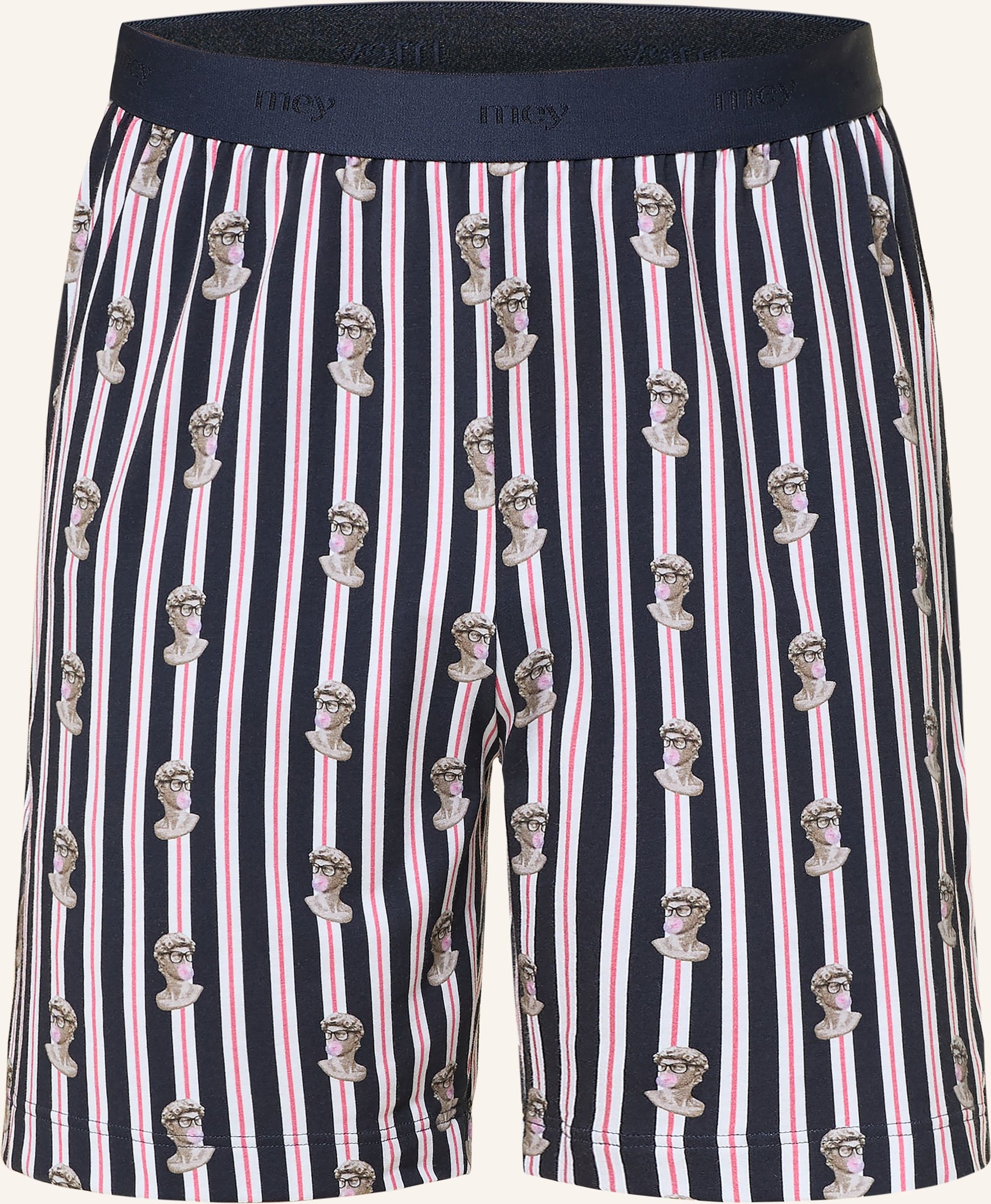 Mey Schlafshorts Serie Marble Muse blau