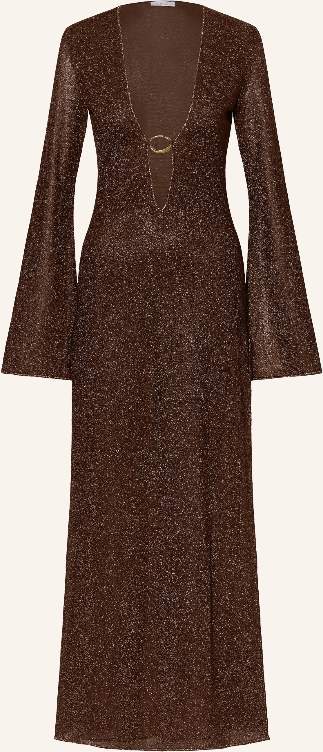 Oséree Strandkleid Lumière Mit Glitzergarn braun