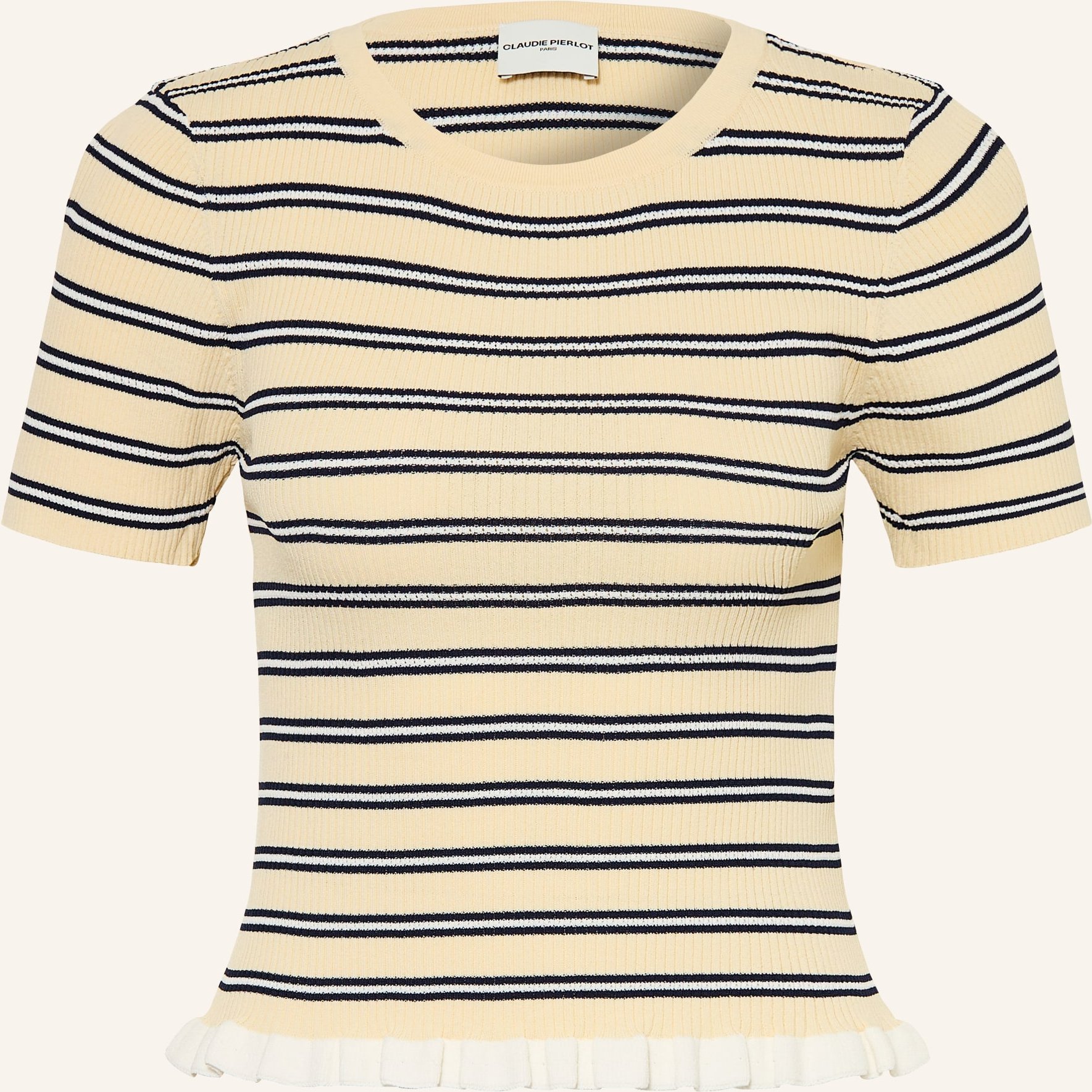 Claudie Pierlot Pullover Mit Rüschen beige