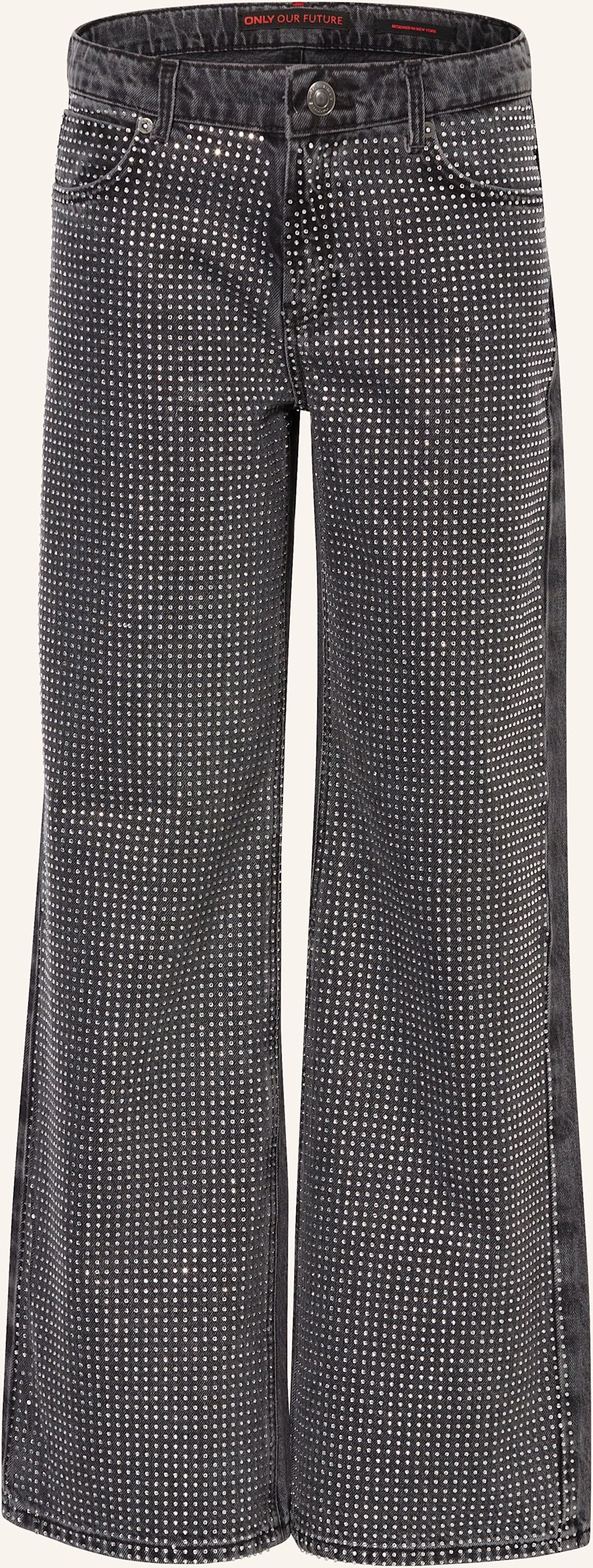 Only Jeans Mit Schmucksteinen grau