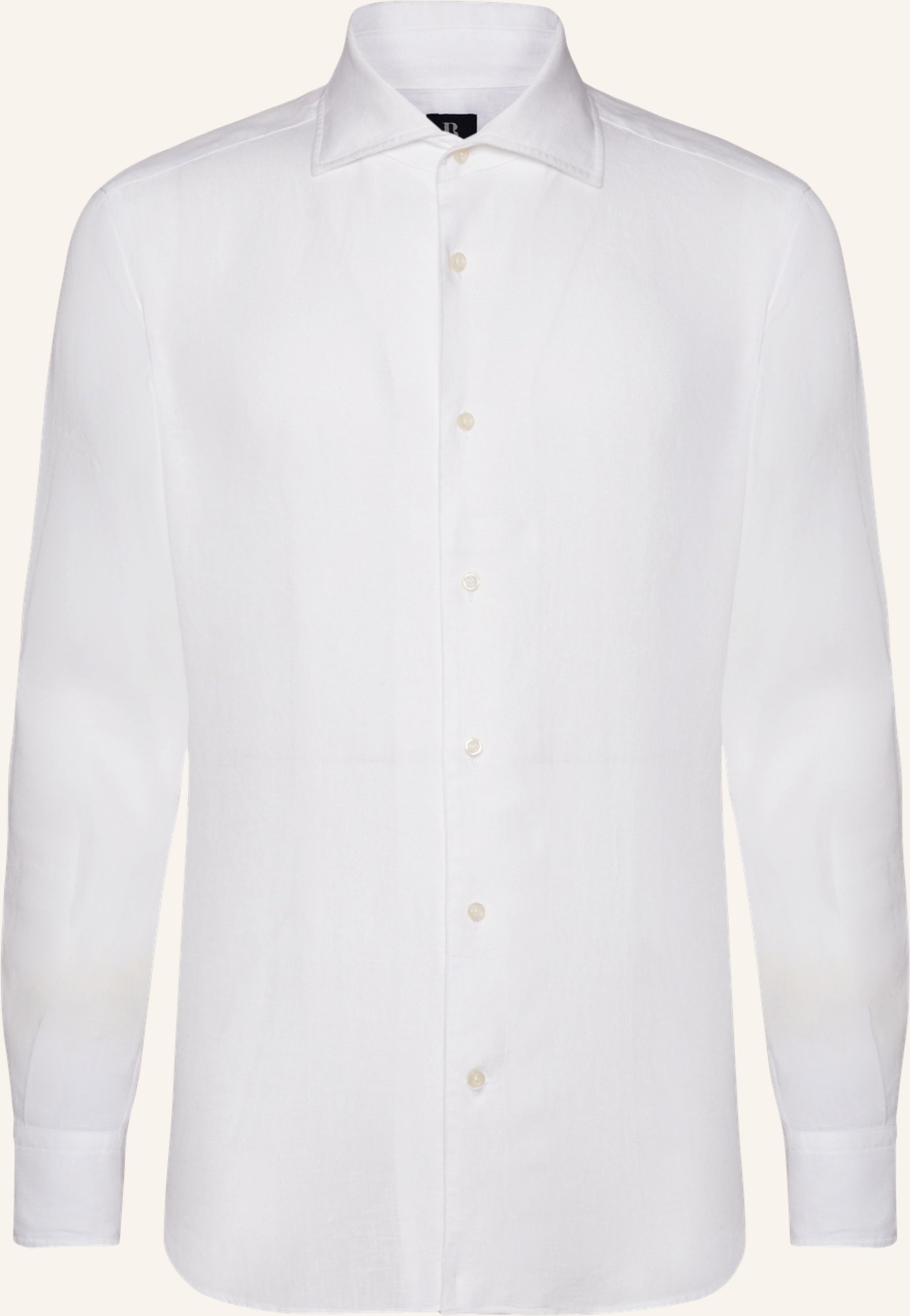 Boggi Milano Leinenhemd Regular Fit weiss
