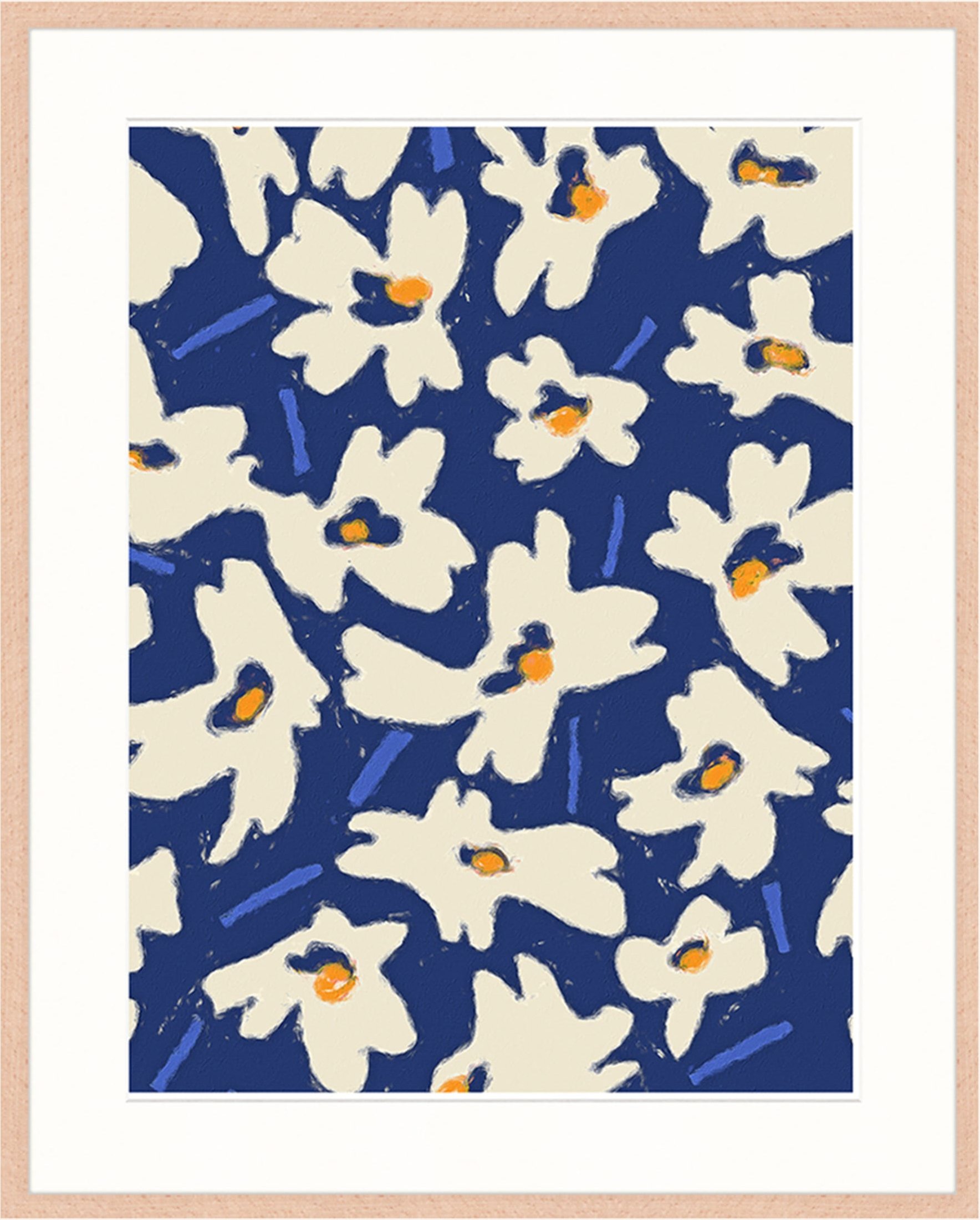 Liv Corday Wandbild Fliegende Blumen Mit Rahmen braun