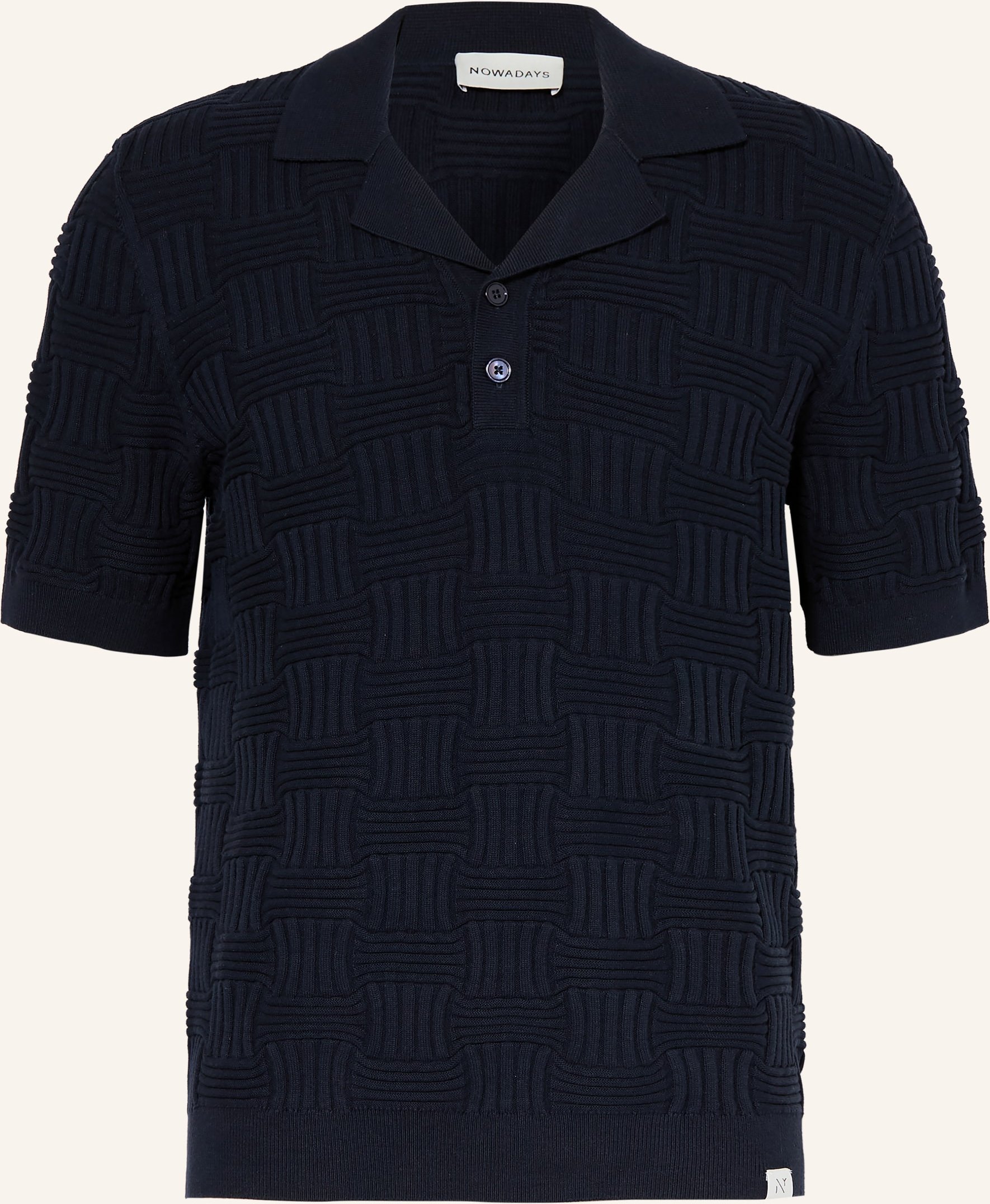Nowadays Strick-Poloshirt blau