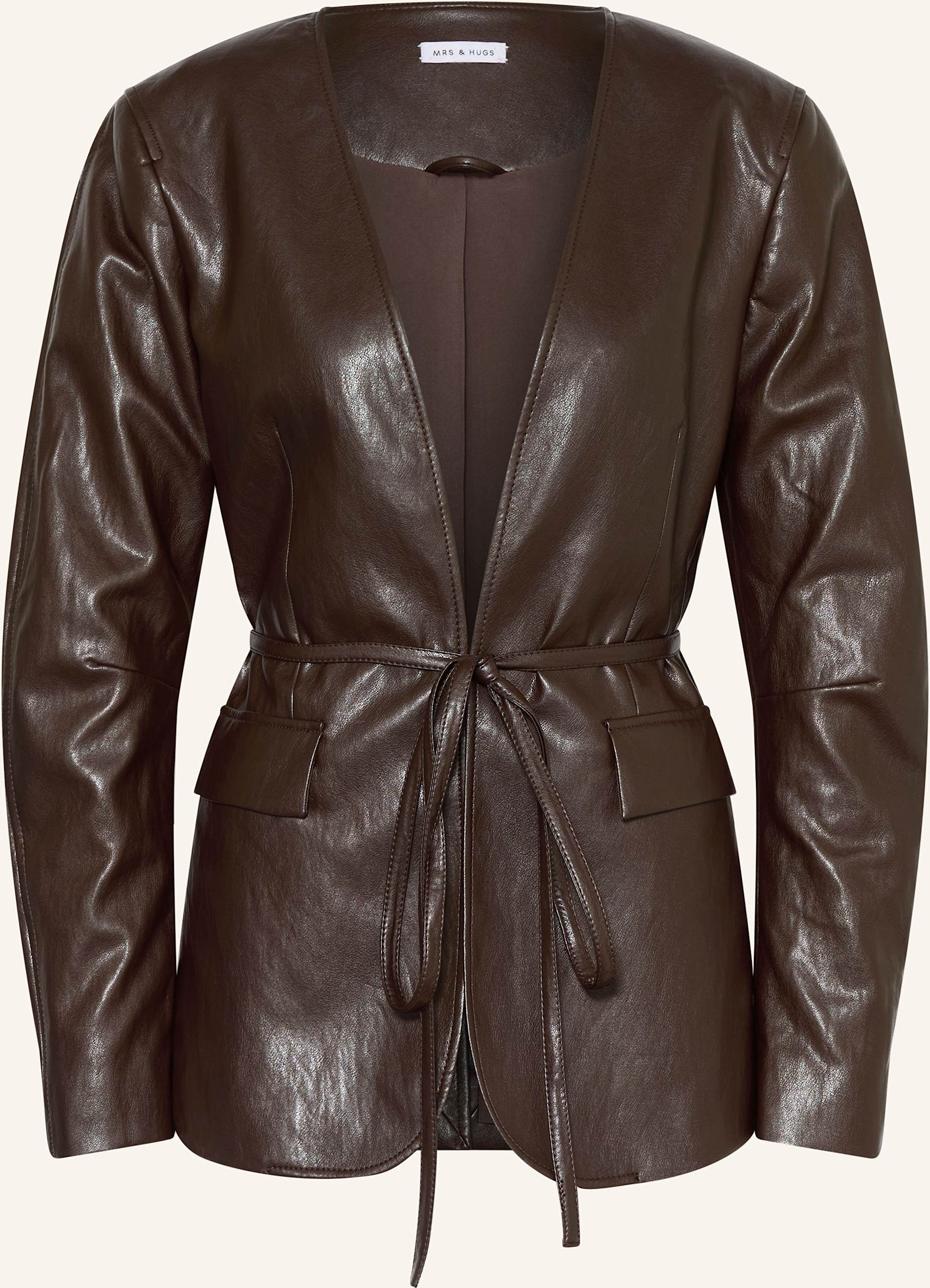 Mrs & Hugs Jacke In Lederoptik braun