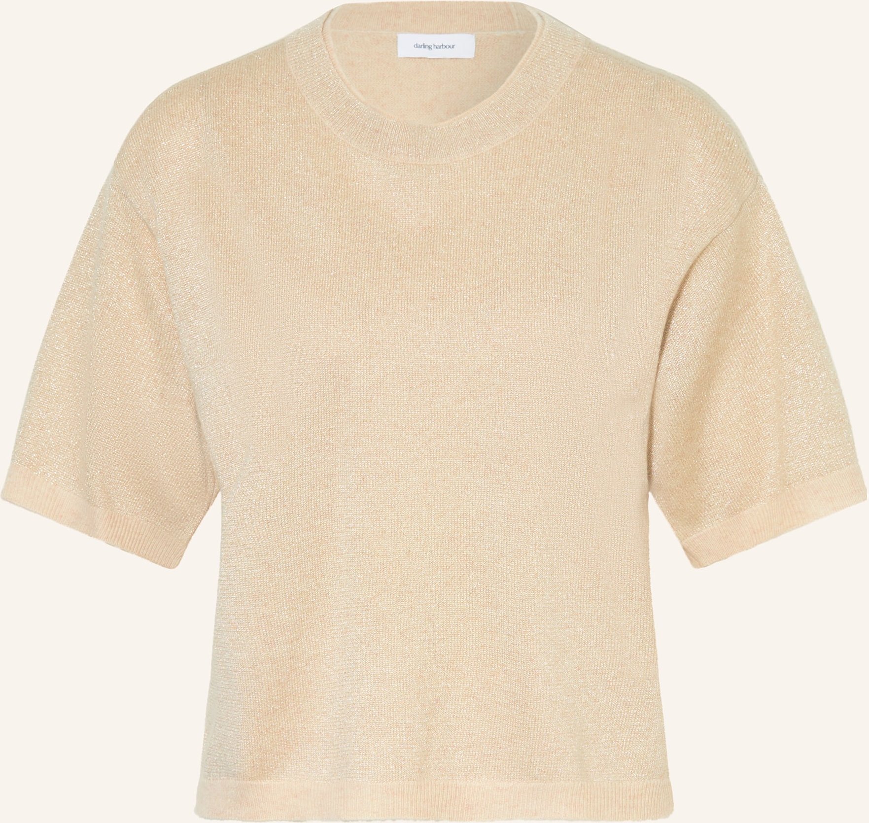 Darling Harbour Strickshirt Aus Cashmere Mit Glitzergarn beige