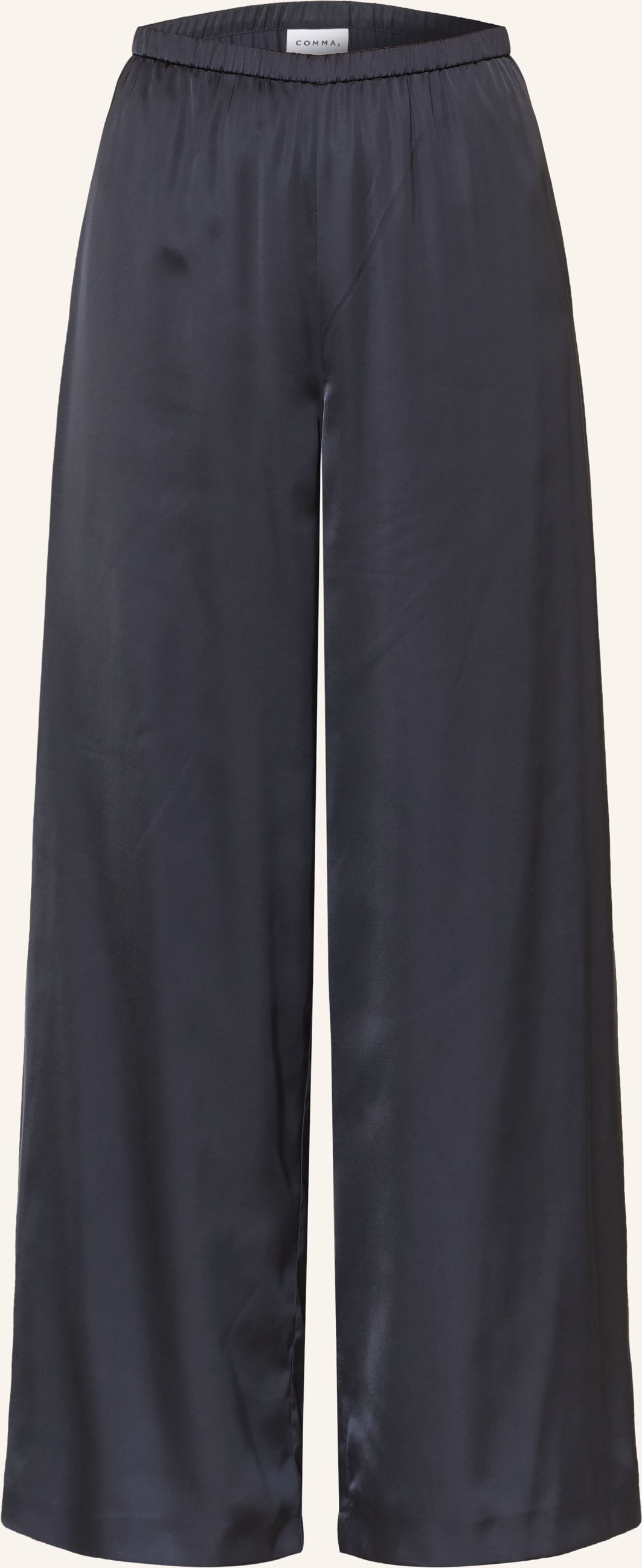 Comma Marlenehose Aus Satin blau