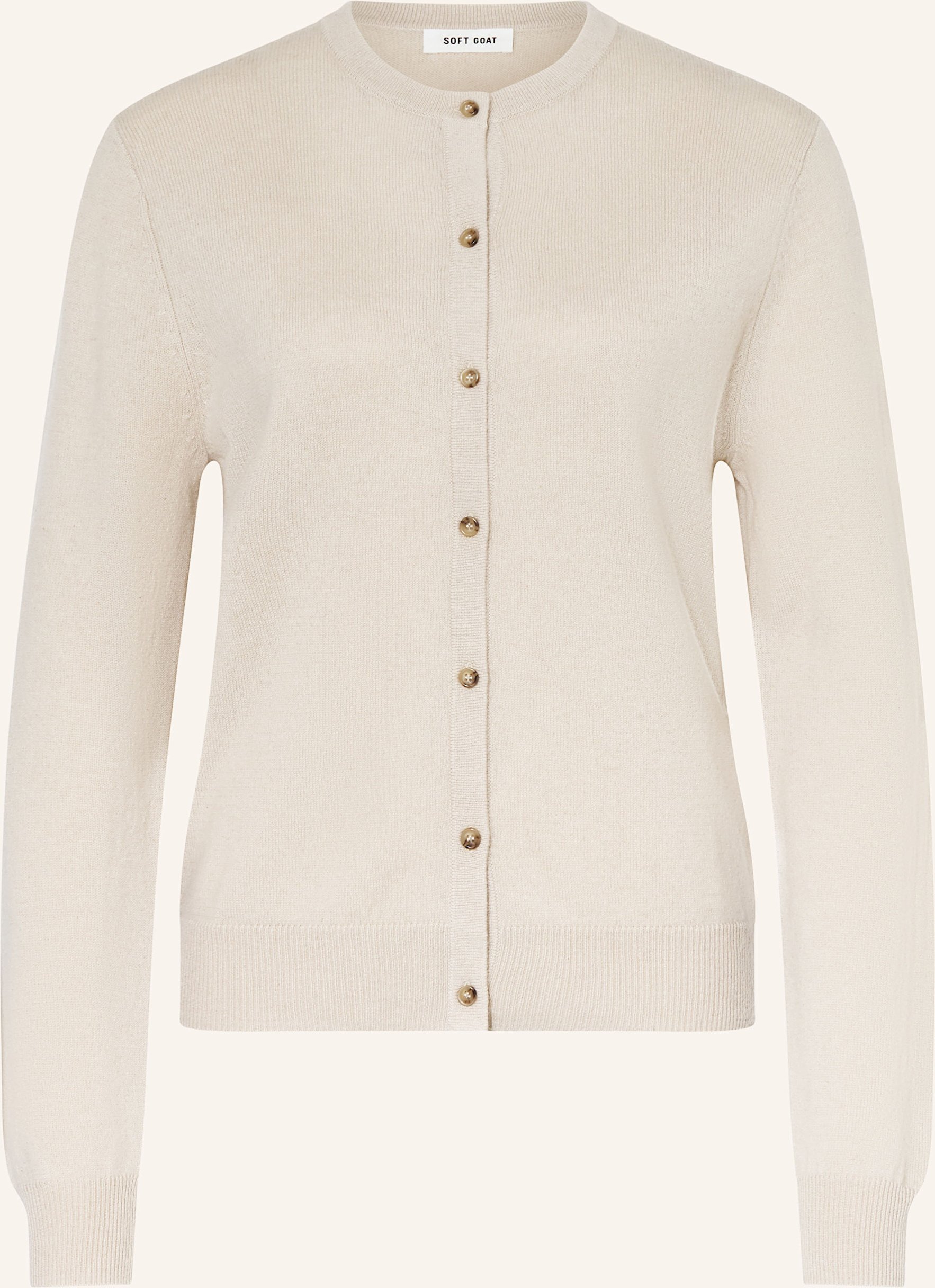 Thumbnail - Soft Goat Strickjacke Aus Cashmere beige
