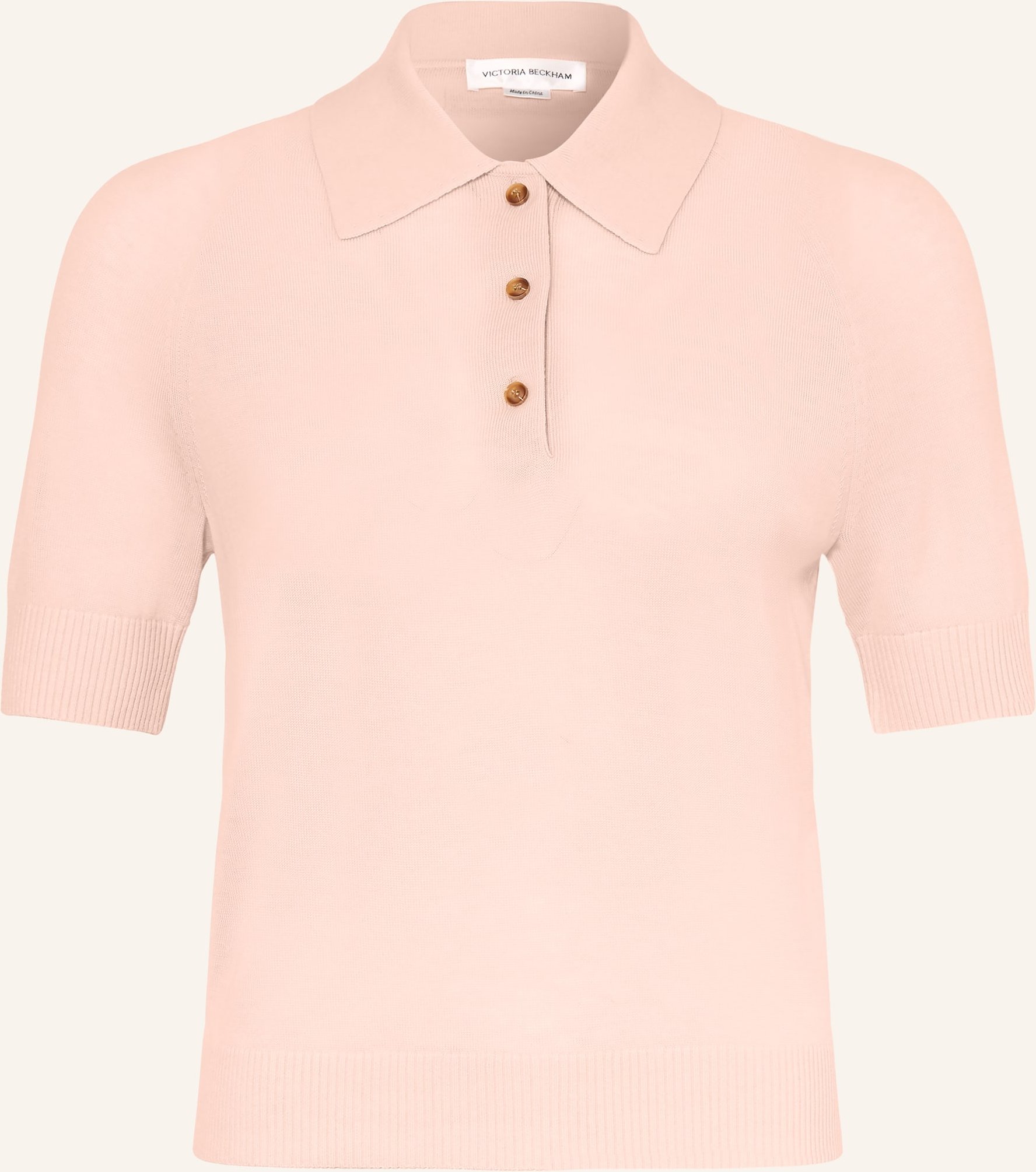 Victoria Beckham Strick-Poloshirt rosa