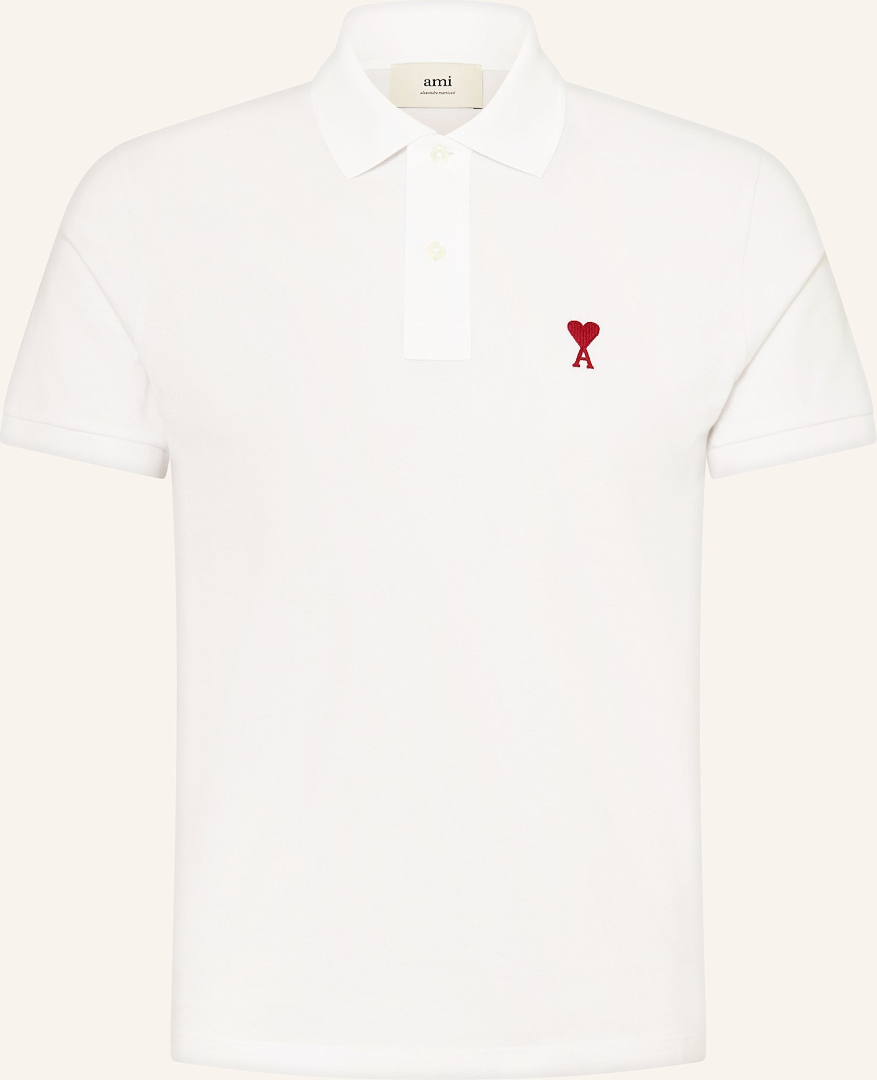 Ami Paris Piqué-Poloshirt weiss