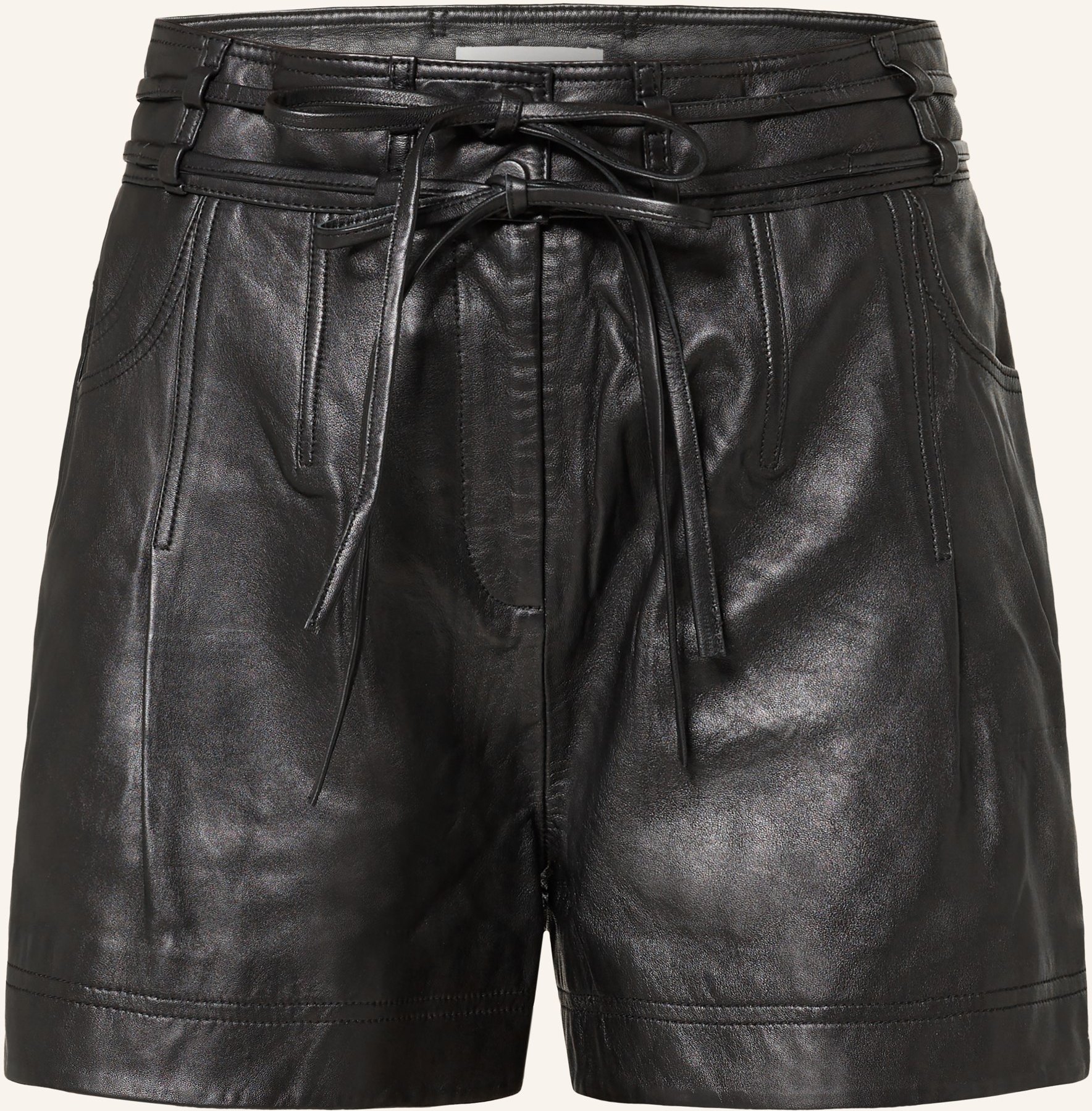 Ba&Sh Ledershorts Ayra schwarz
