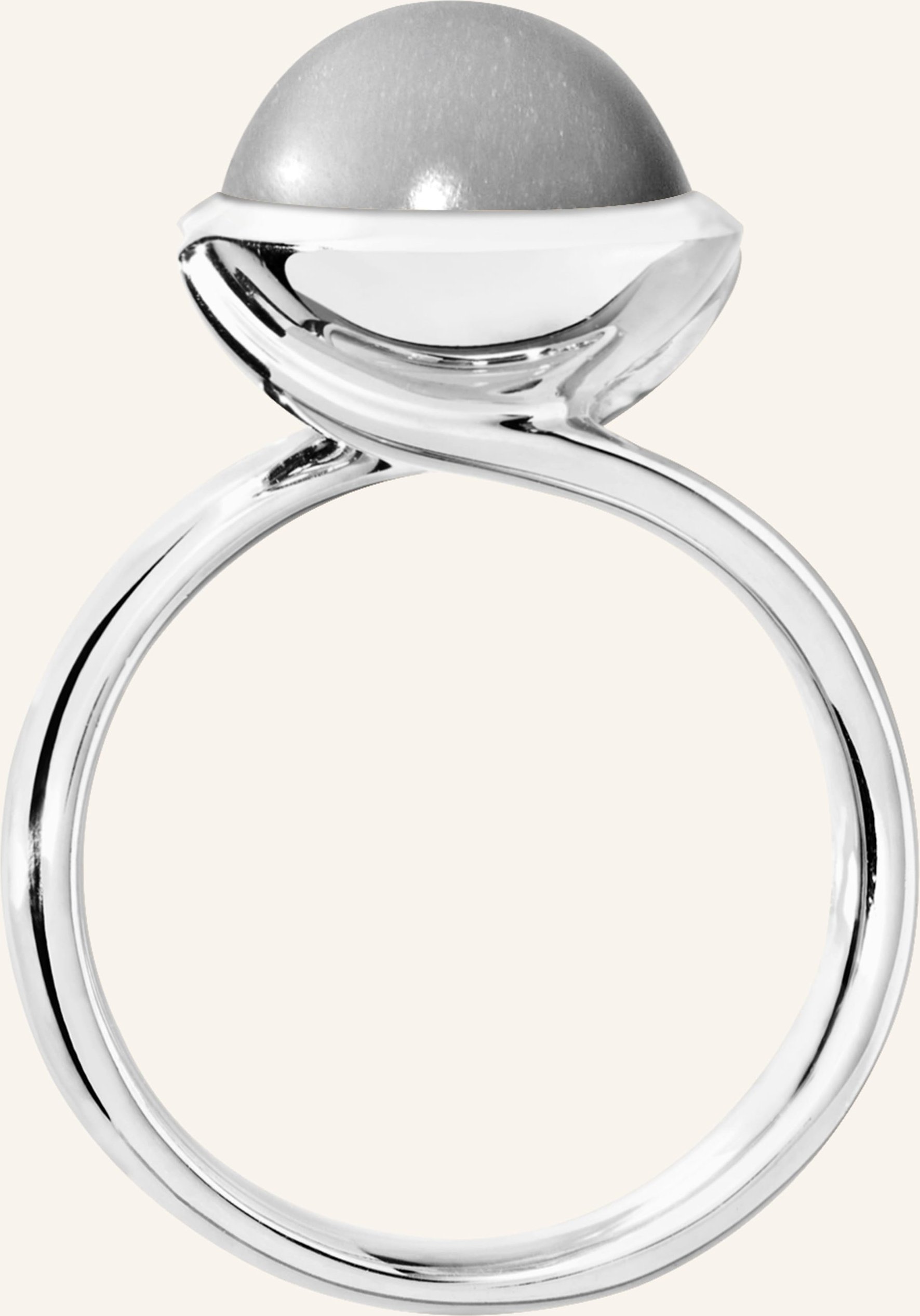 Tamara Comolli Ring Ring Bouton Large Moonstone Grey Aus 18k Weißgold Mit Grauer Mondstein silber