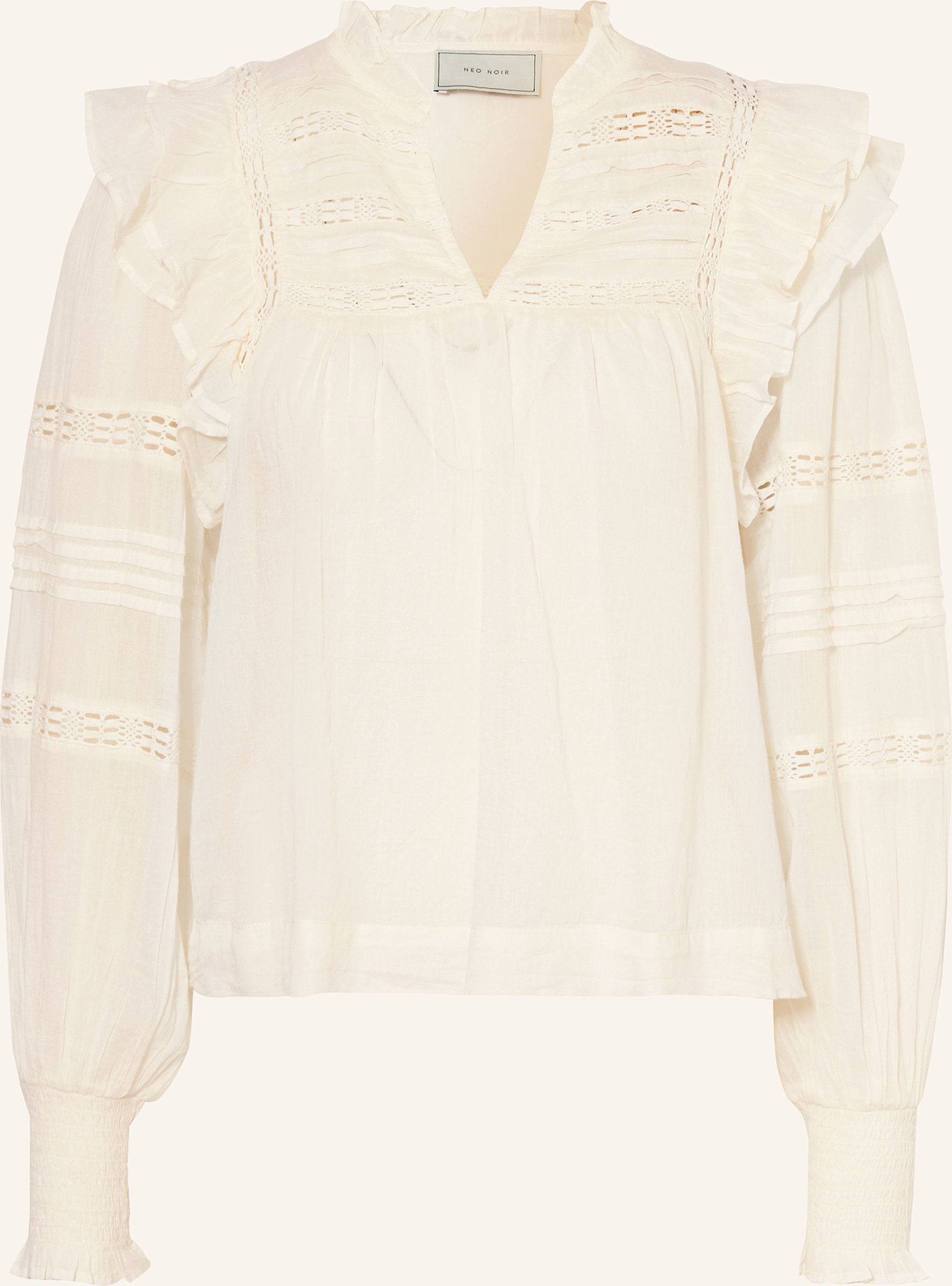Neo Noir Blusenshirt Mauri Mit Lochspitze Und Rüschen gelb