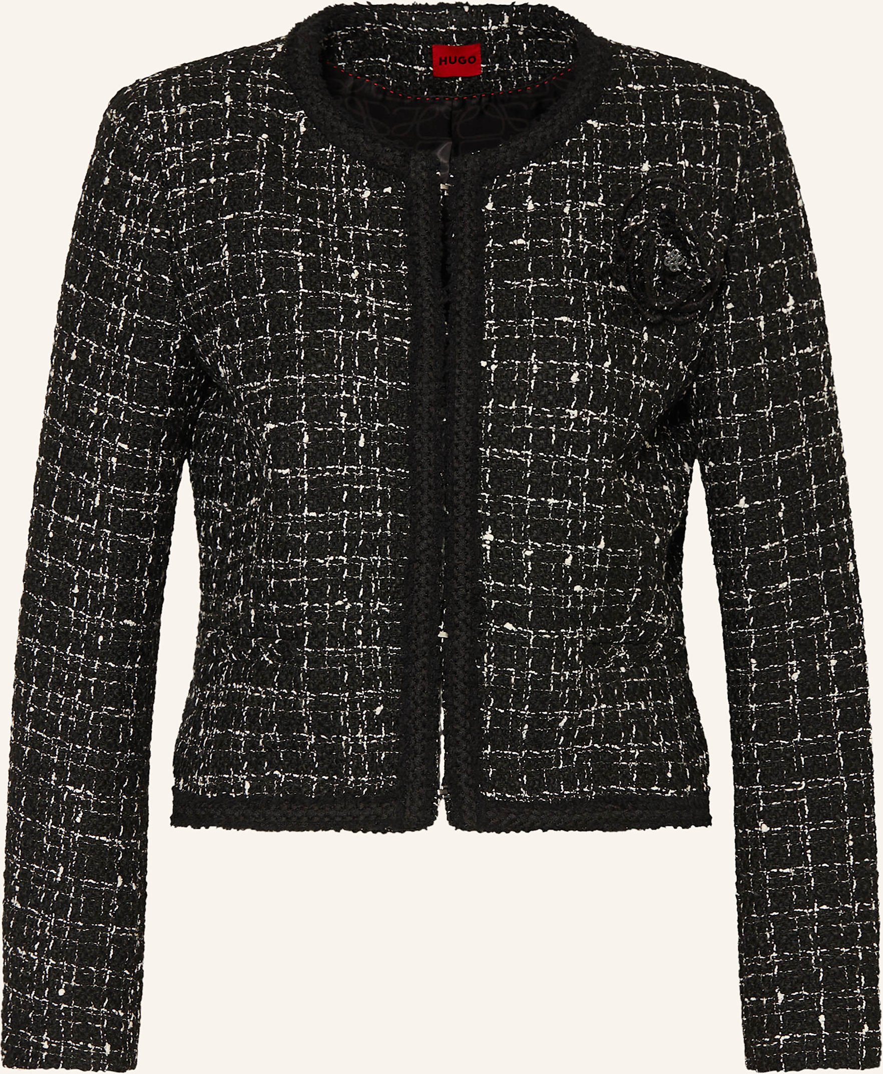 Hugo Bouclé-Blazer Ablumi schwarz