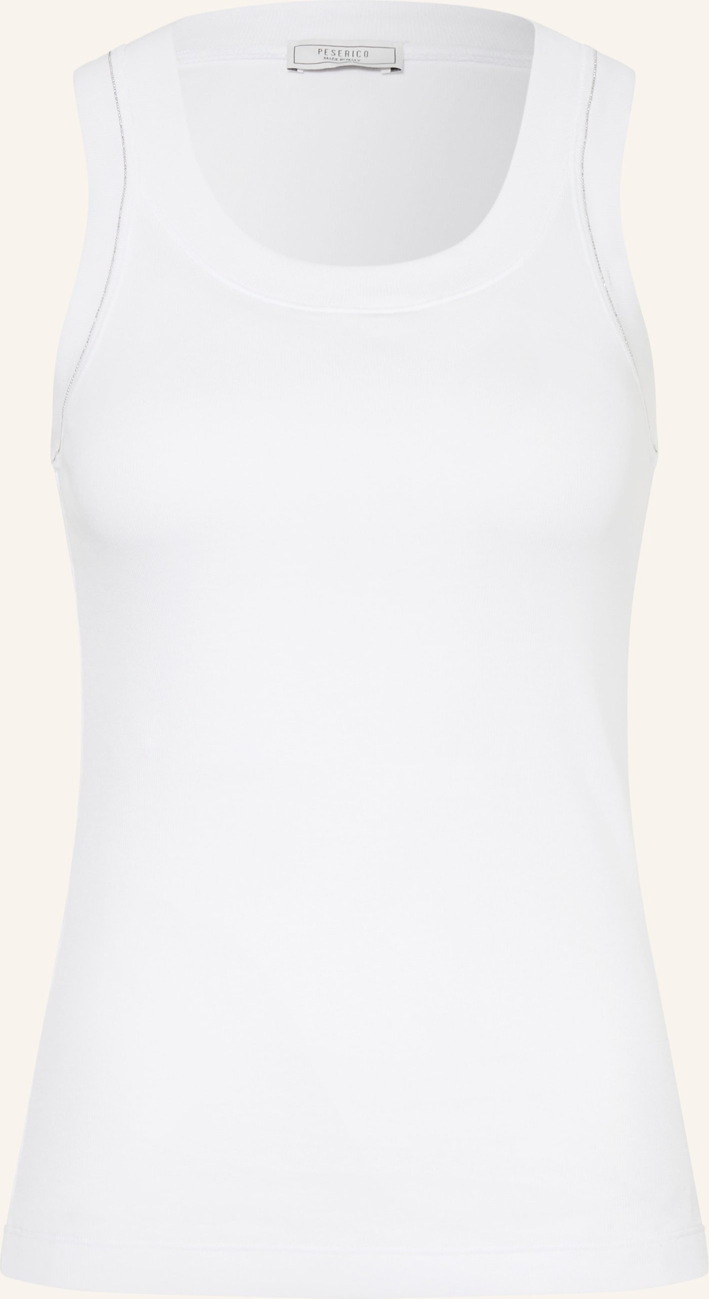 Peserico Top Mit Schmucksteinen weiss