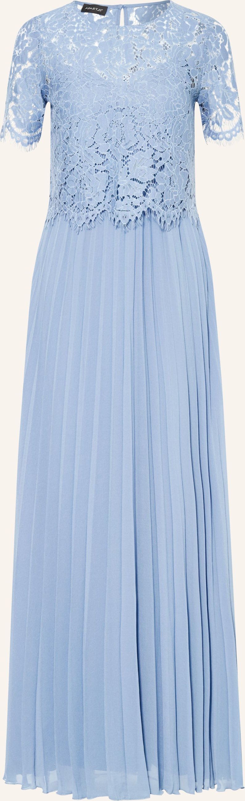 Apart Set: Abendkleid Und Blusenshirt Aus Spitze blau