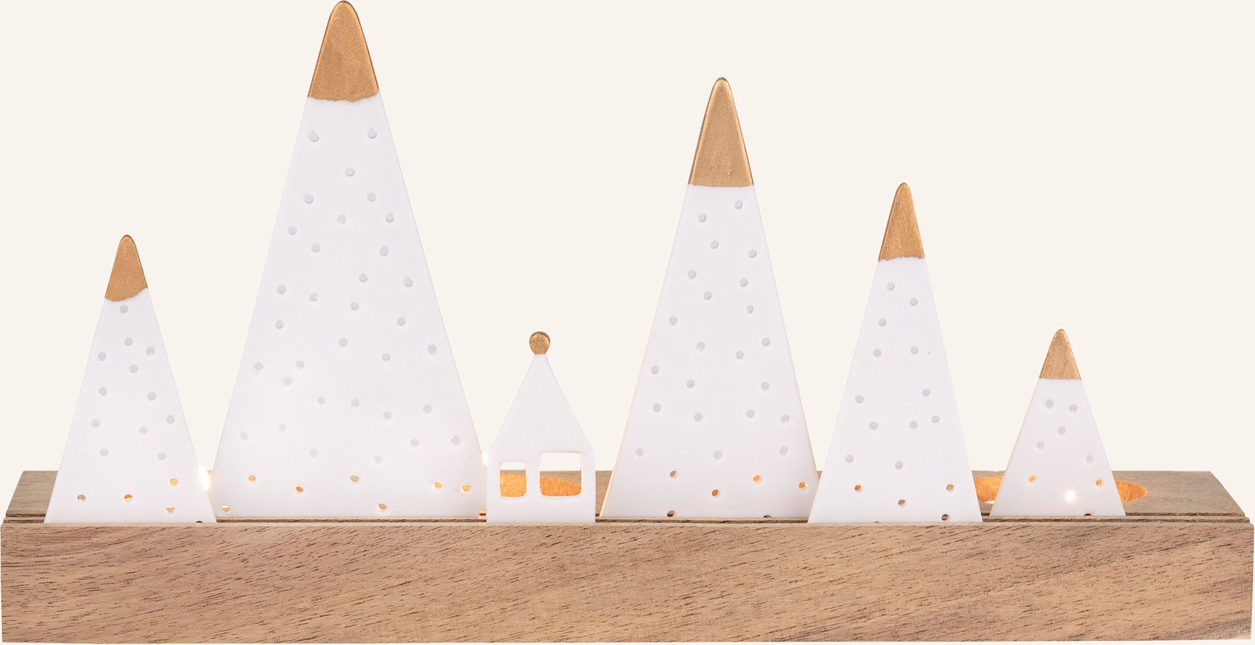 Räder Teelichthalter Berge Mit Dekofigur weiss