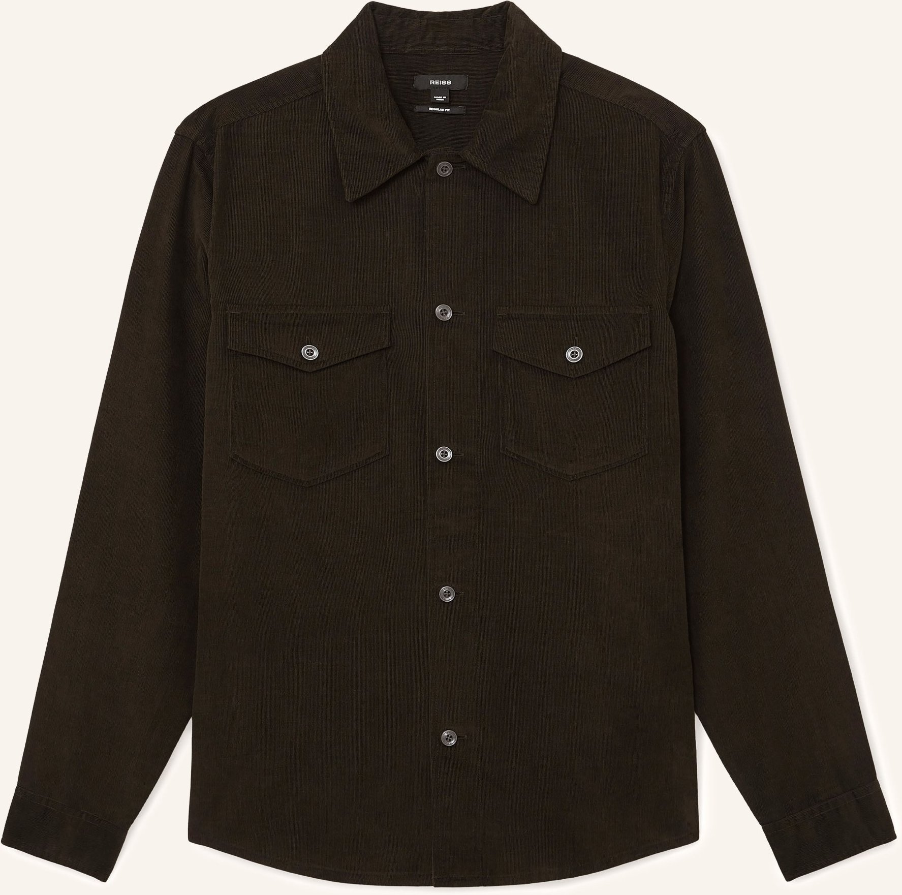 Reiss Cord-Overshirt Kai gruen