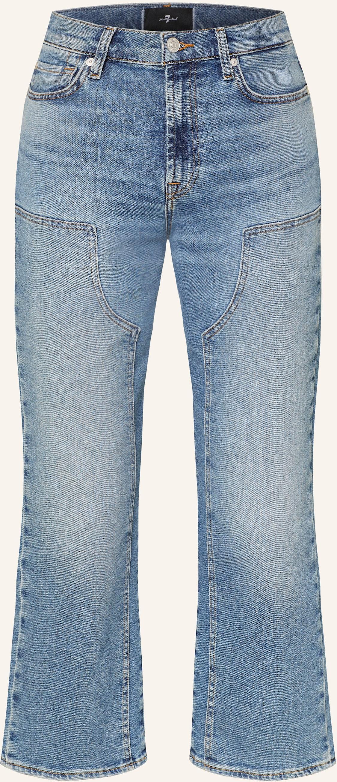 7 For All Mankind Straight Jeans Cropped Alexa blau