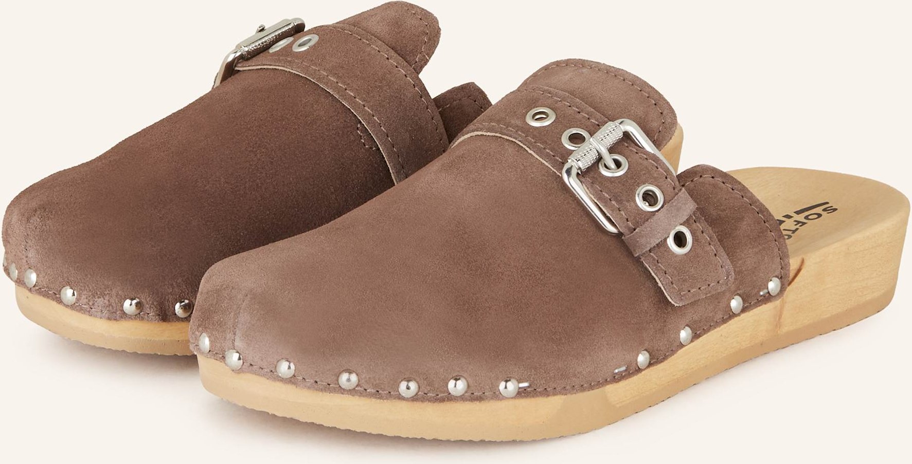 Softclox Clogs Leslie Mit Nieten braun