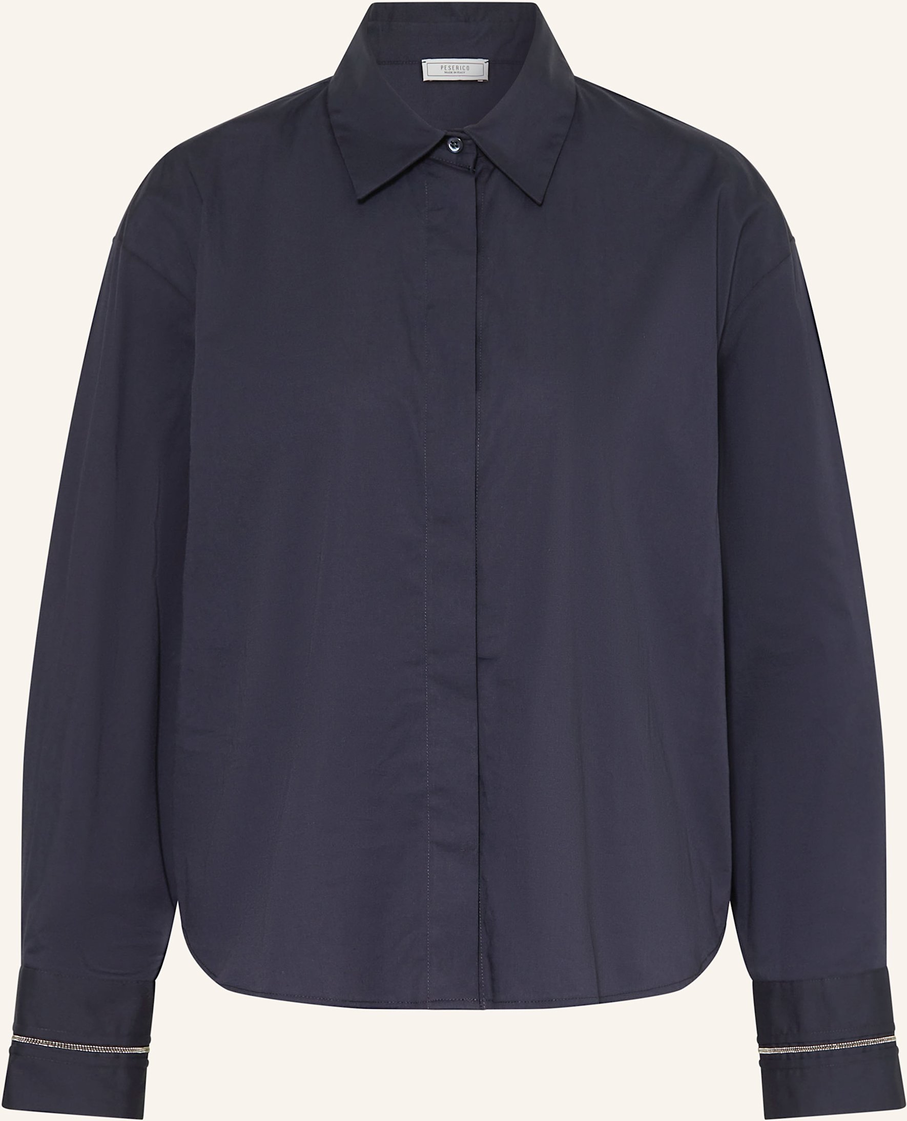 Peserico Hemdbluse Mit Schmucksteinen blau