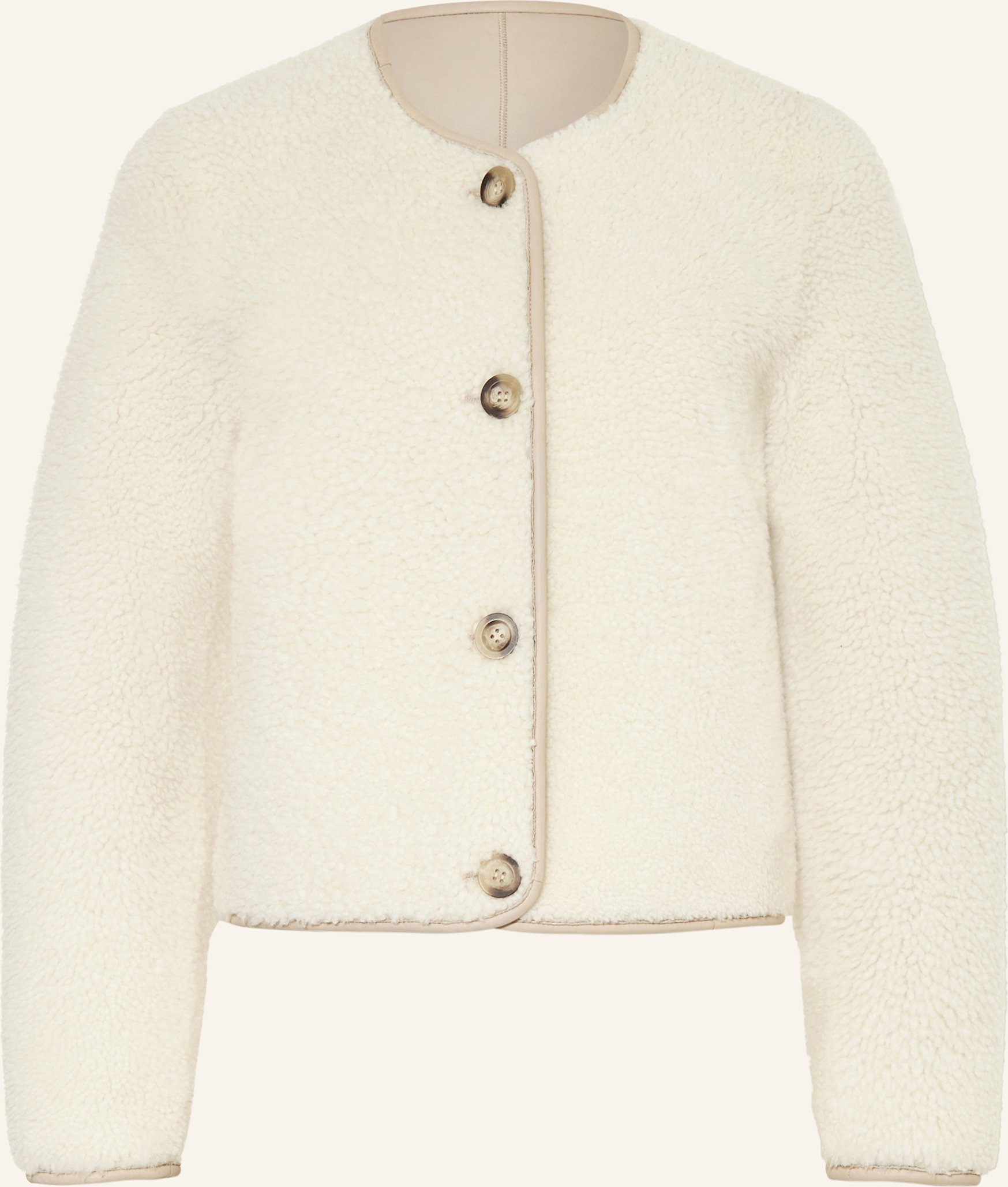 Mrs & Hugs Lederjacke Zum Wenden weiss